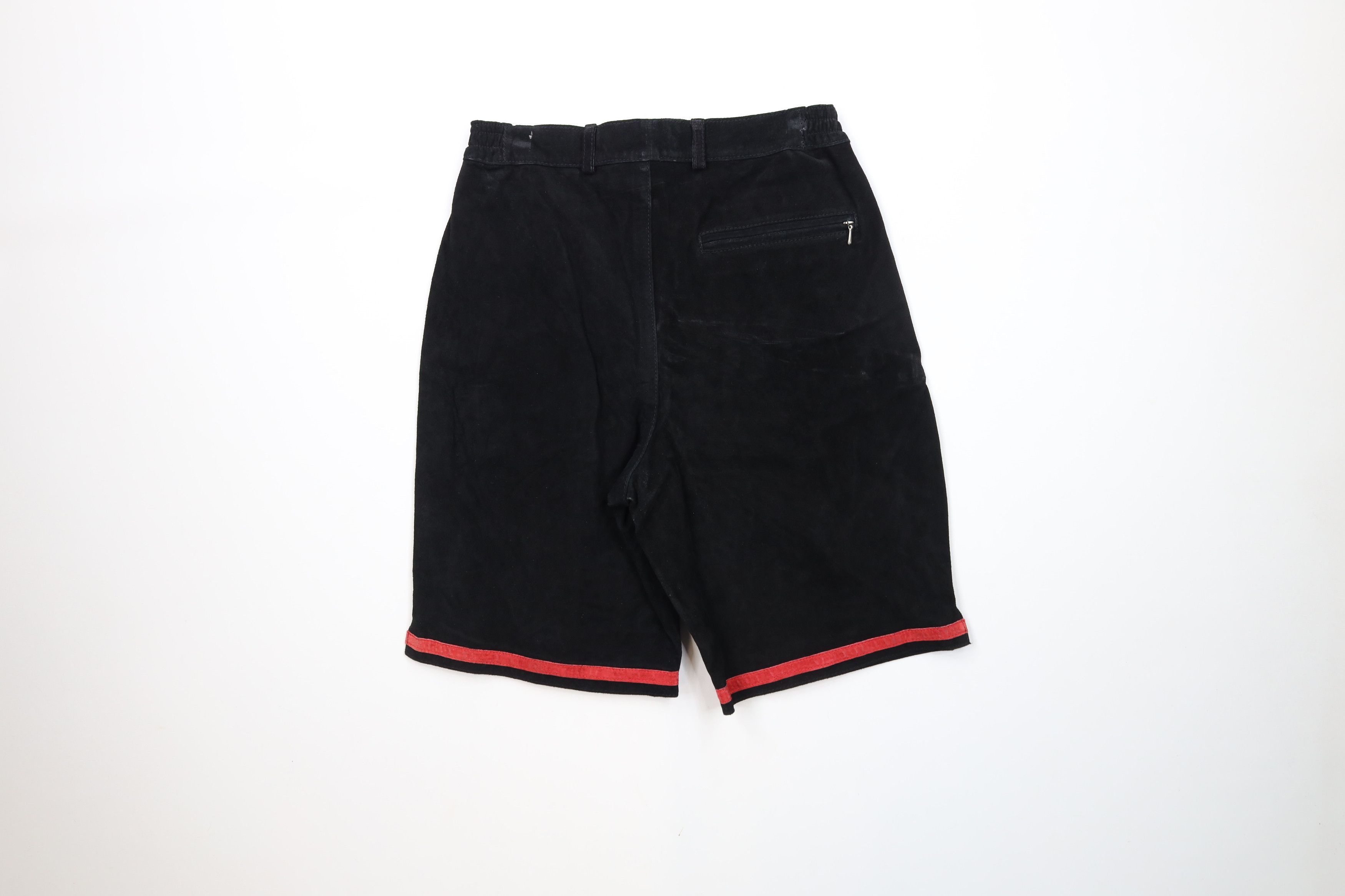 Vintage Vintage 90s Streetwear Striped Pleated Suede Leather Shorts Size US 30 / EU 46 - 10 Thumbnail