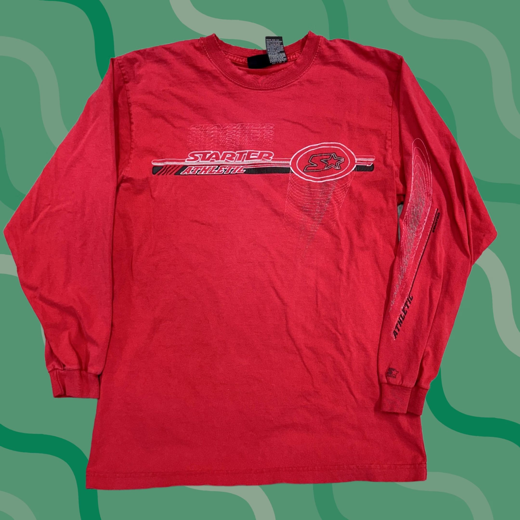 Starter Starter Shirt Mens Medium Red Long Sleeve Graphic Print Vintage Style -Crew Neck- Regular Fit Size US M / EU 48-50 / 2 - 1 Thumbnail