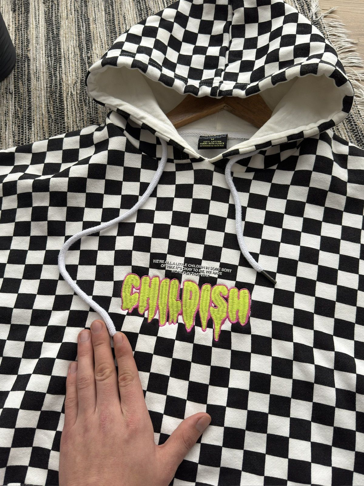CHILDS Childish TGH Checked White Hoodie Size M Men Size US M / EU 48-50 / 2 - 11 Thumbnail