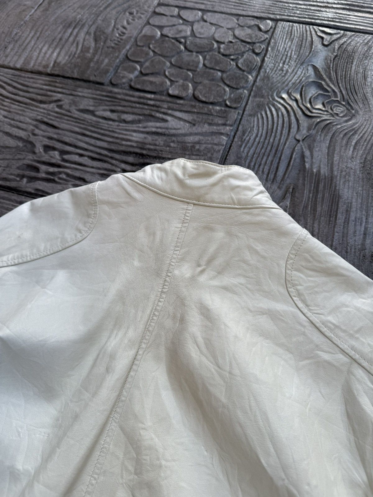 Schott SCHOTT White Leather "Made in USA" RARE Jacket Size US M / EU 48-50 / 2 - 11 Thumbnail
