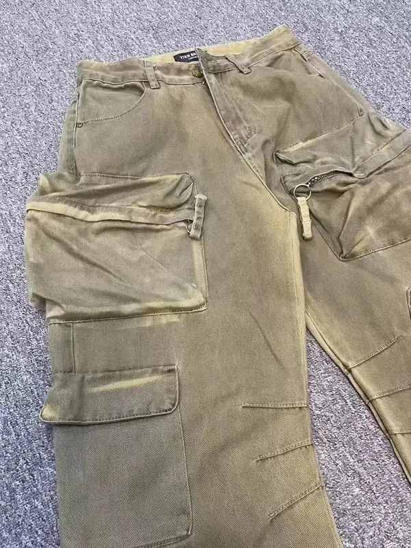 Japanese Brand VIBE Punk wasteland style dyed distressed multi-pocket jeans Size US 29 - 6 Thumbnail