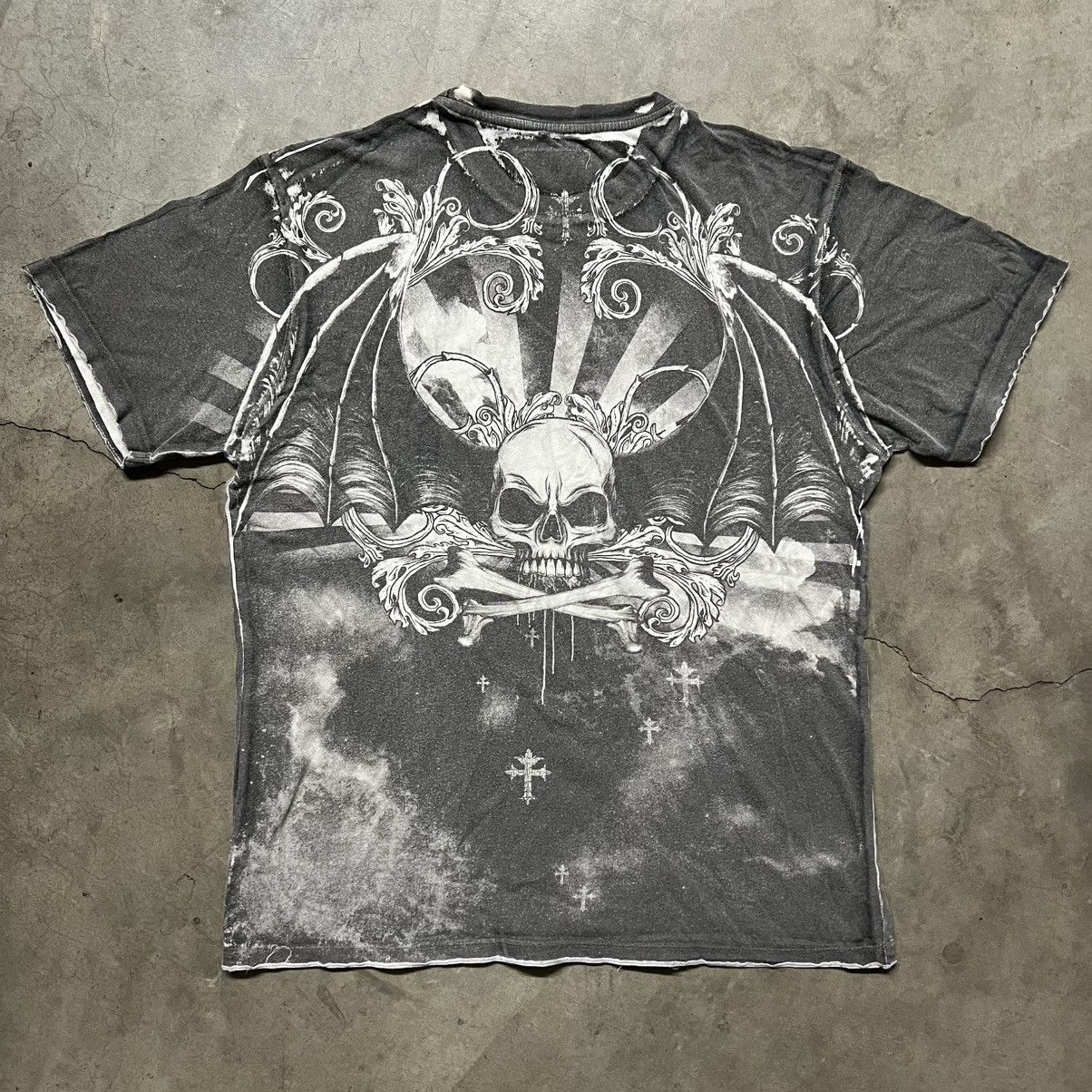 Affliction × Ed Hardy × Southpole Retro Fit Distressed Contrast Graphic T-Shirt Size US M / EU 48-50 / 2 - 6 Thumbnail