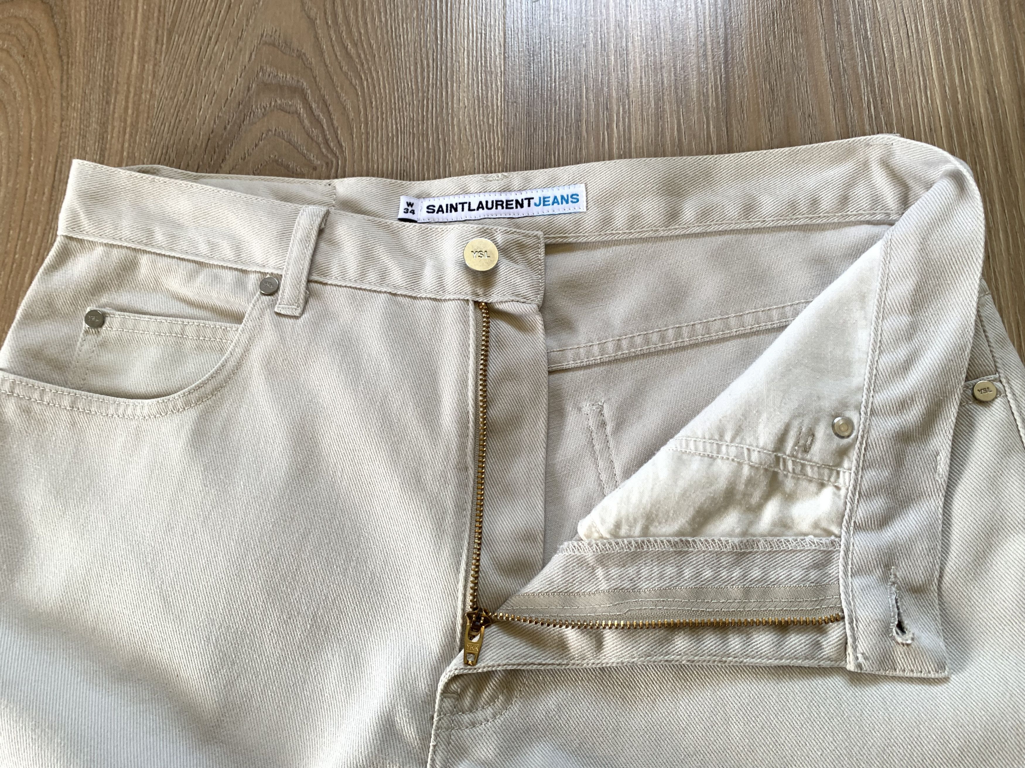 Yves Saint Laurent Yves Saint Laurent Vintage Beige Denim Jeans Size US 34 / EU 50 - 6 Thumbnail