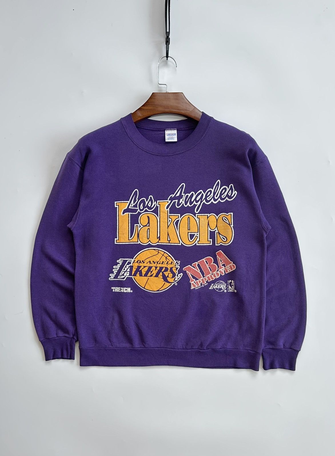 NBA 1991 Vintage LA Lakers NBA Purple Sweatshirt Los Angeles Size US M / EU 48-50 / 2 - 2 Thumbnail