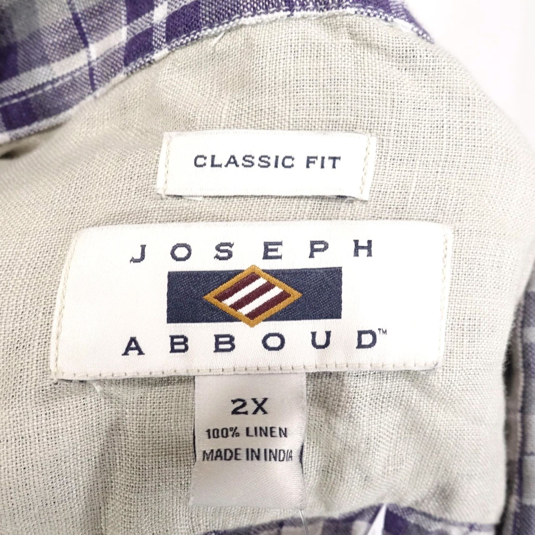 Joseph Abboud VINTAGE? No — (keep) Joseph Abboud Shirt Mens 2XL Plaid Linen Short Sleeve Classic Fit Size US XXL / EU 58 / 5 - 6 Thumbnail