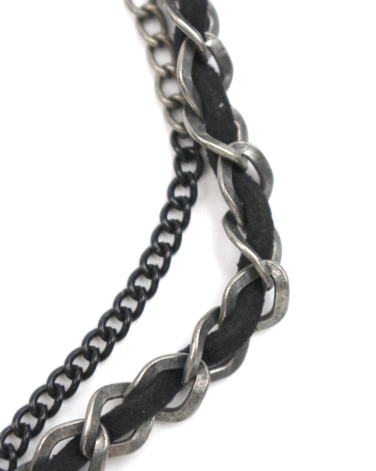 If Six Was Nine 1990S BLACK VELVET WOVEN CURB CHAIN ANTIQUED SILVER NECKLACE Size ONE SIZE - 4 Thumbnail