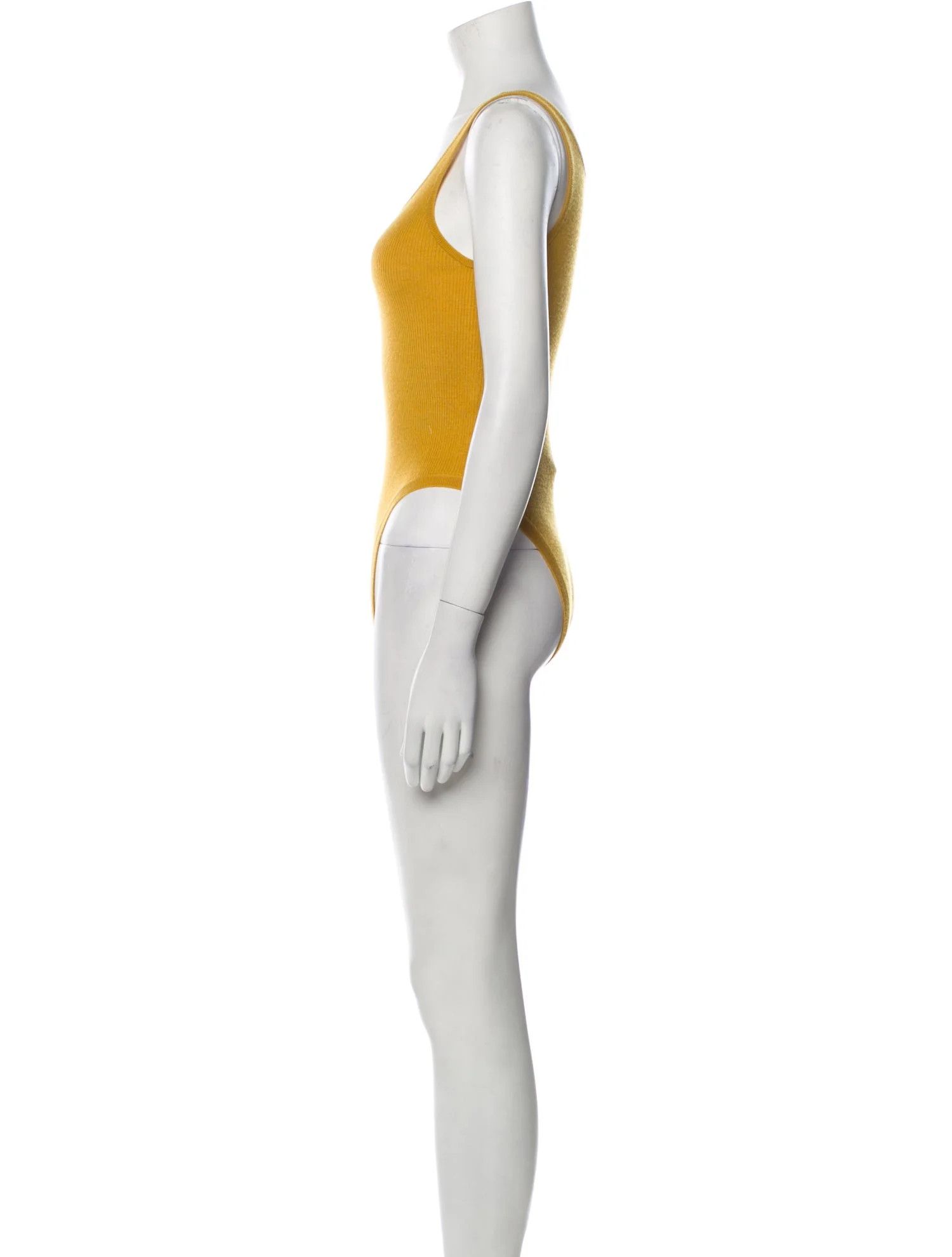 Saint Laurent Paris o1s1wg111124 Bodysuits Tank Top Laine Safran in Yellow Size XS / US 0-2 / IT 36-38 - 2 Thumbnail