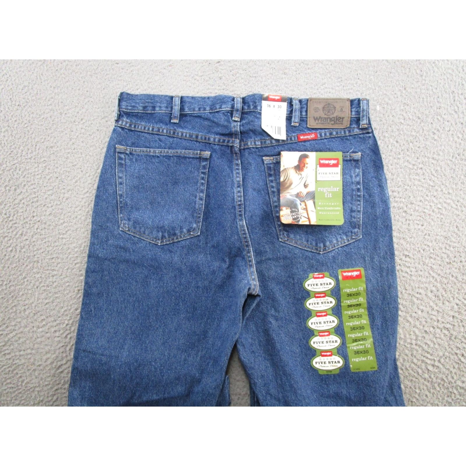 Wrangler Wrangler Jeans Regular Fit 5-Star Denim Blue 36x30 Midnight NEW With Tags Mens Store Five Star Premium Denim Stars Size US 36 / EU 52 - 4 Thumbnail