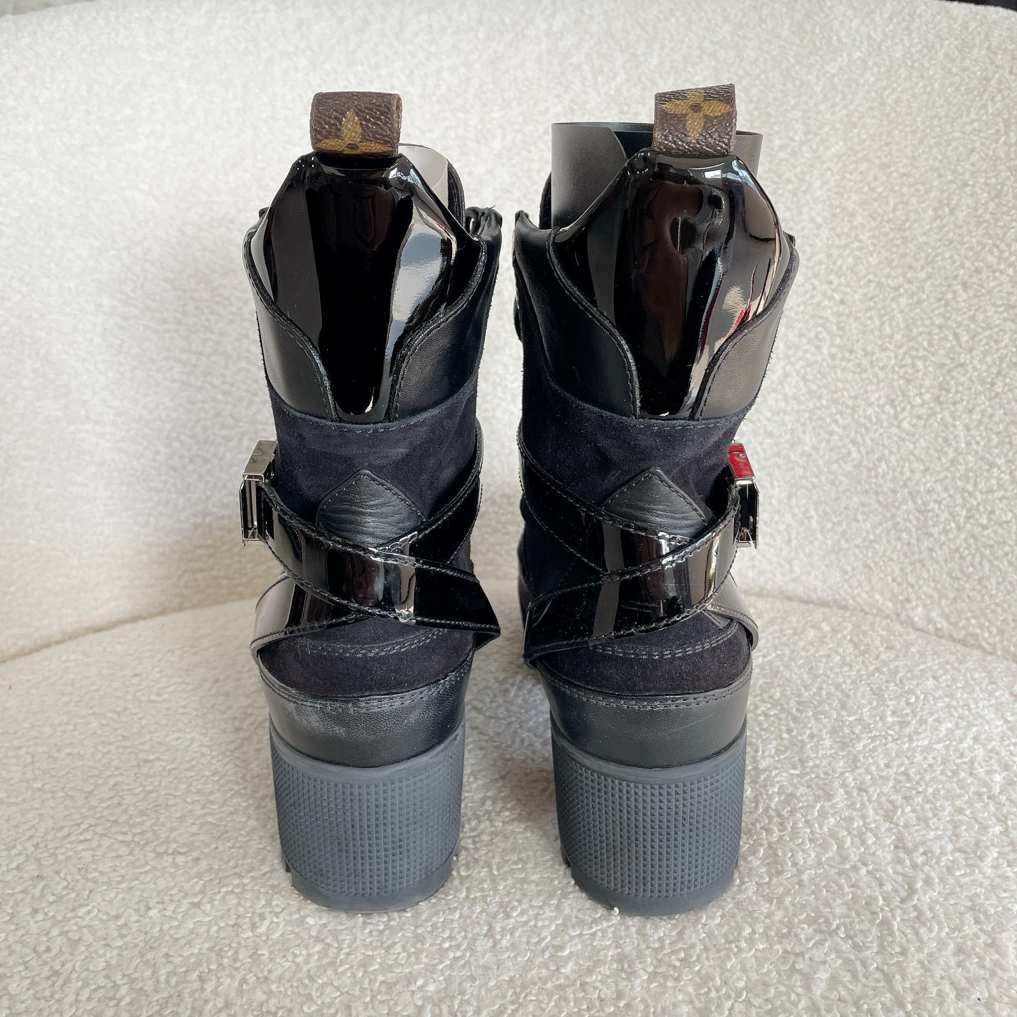 Louis Vuitton LV Monogram colorblocked suede martens boots 37.5 EU Size US 6.5 / IT 36.5 - 4 Thumbnail