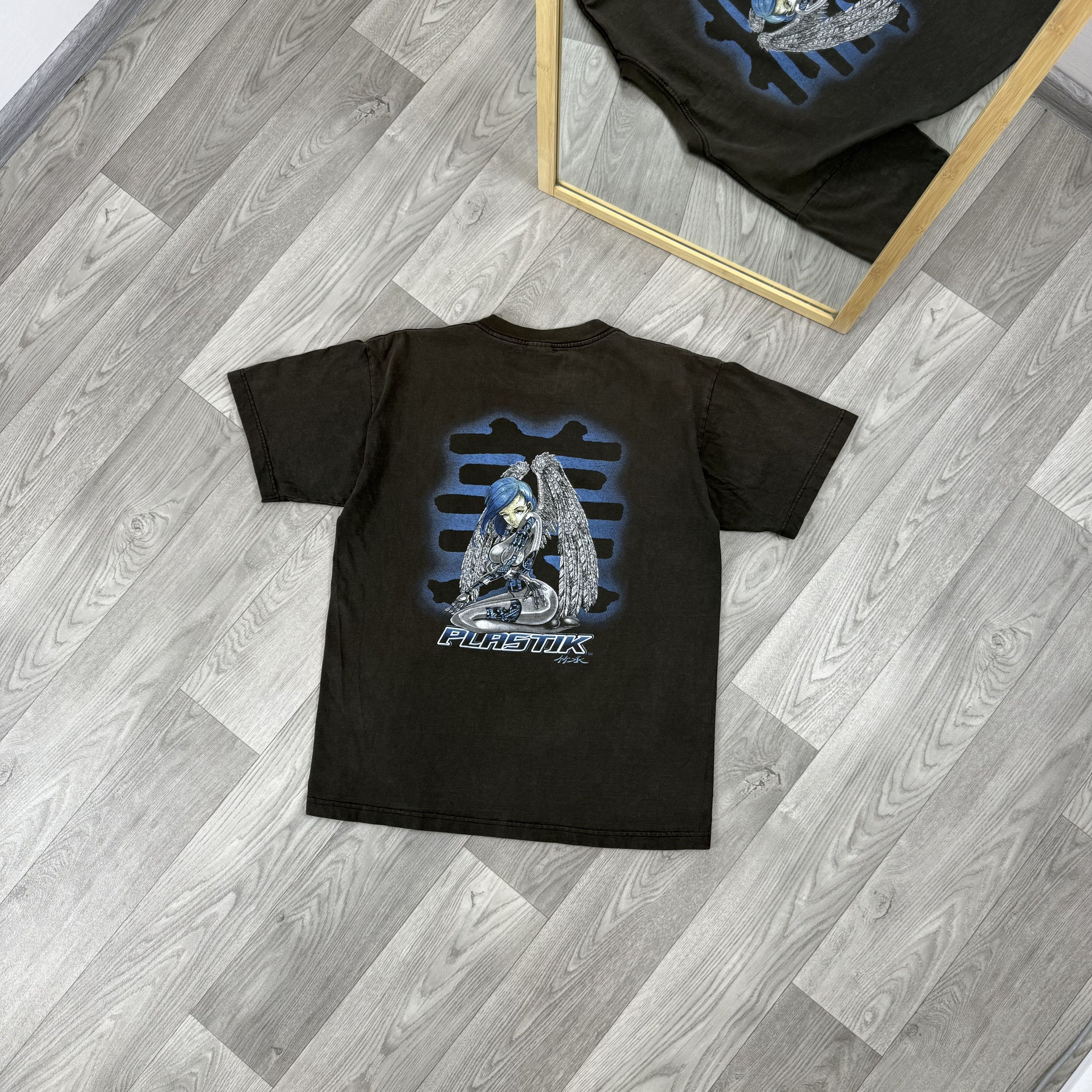 Hook-Ups Vintage Plastic 90s Hook-Ups Graphic Faded Black Tee Shirt Size US L / EU 52-54 / 3 - 1 Thumbnail