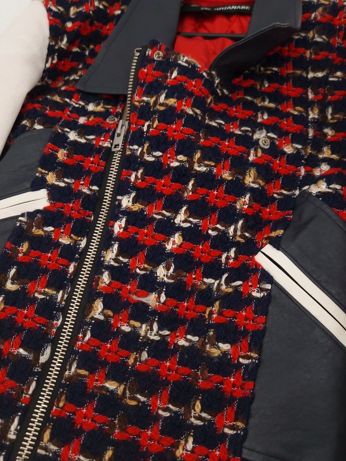 Junya Watanabe Junya Watanabe Tweed & Faux Leather Hybrid Biker Jacket Size M / US 6-8 / IT 42-44 - 16 Thumbnail