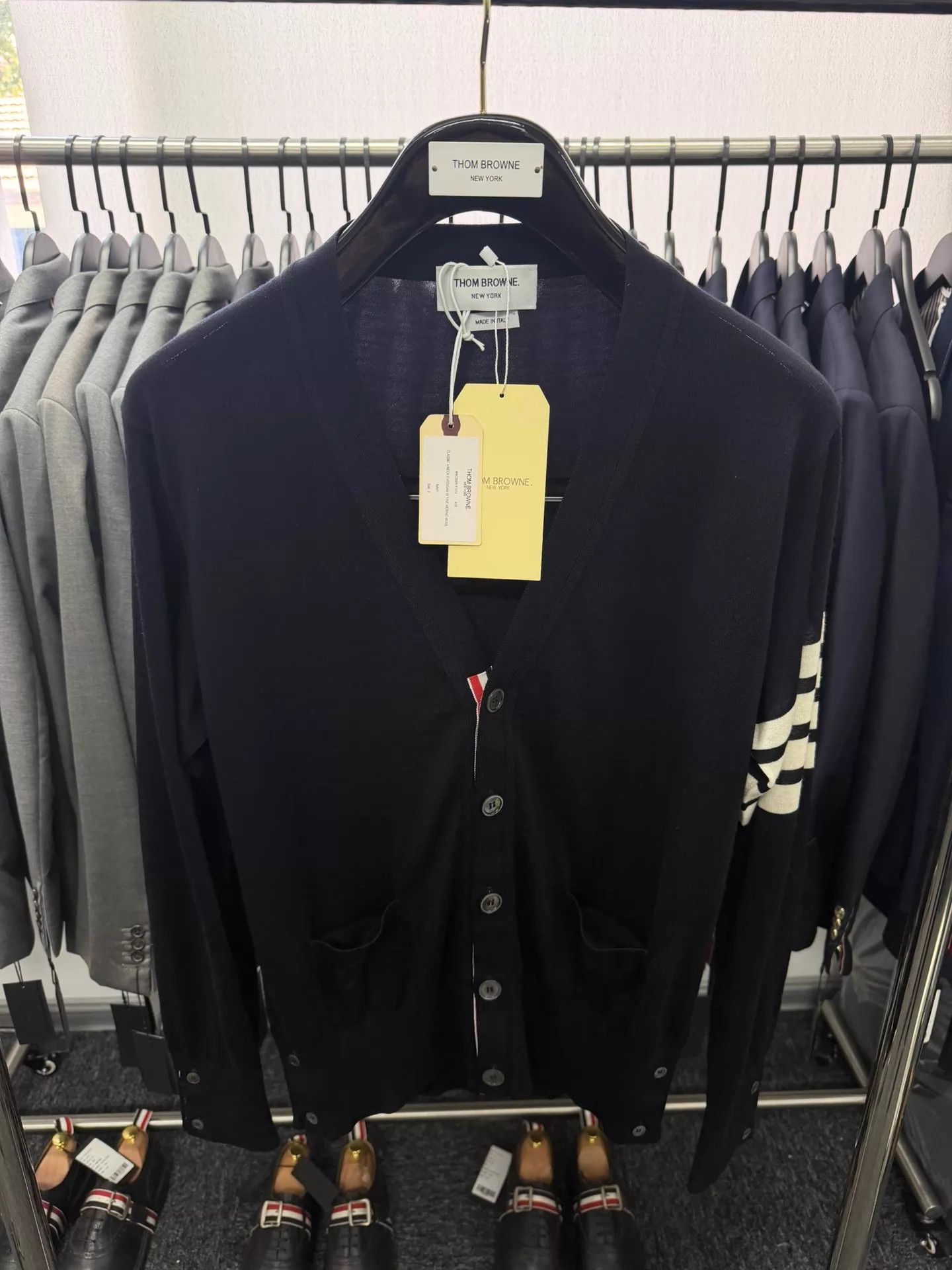 Thom Browne Thom Browne Men's 4-Bar Navy Blue Wool Cardigan Size 2 Size US M / EU 48-50 / 2 - 1 Thumbnail