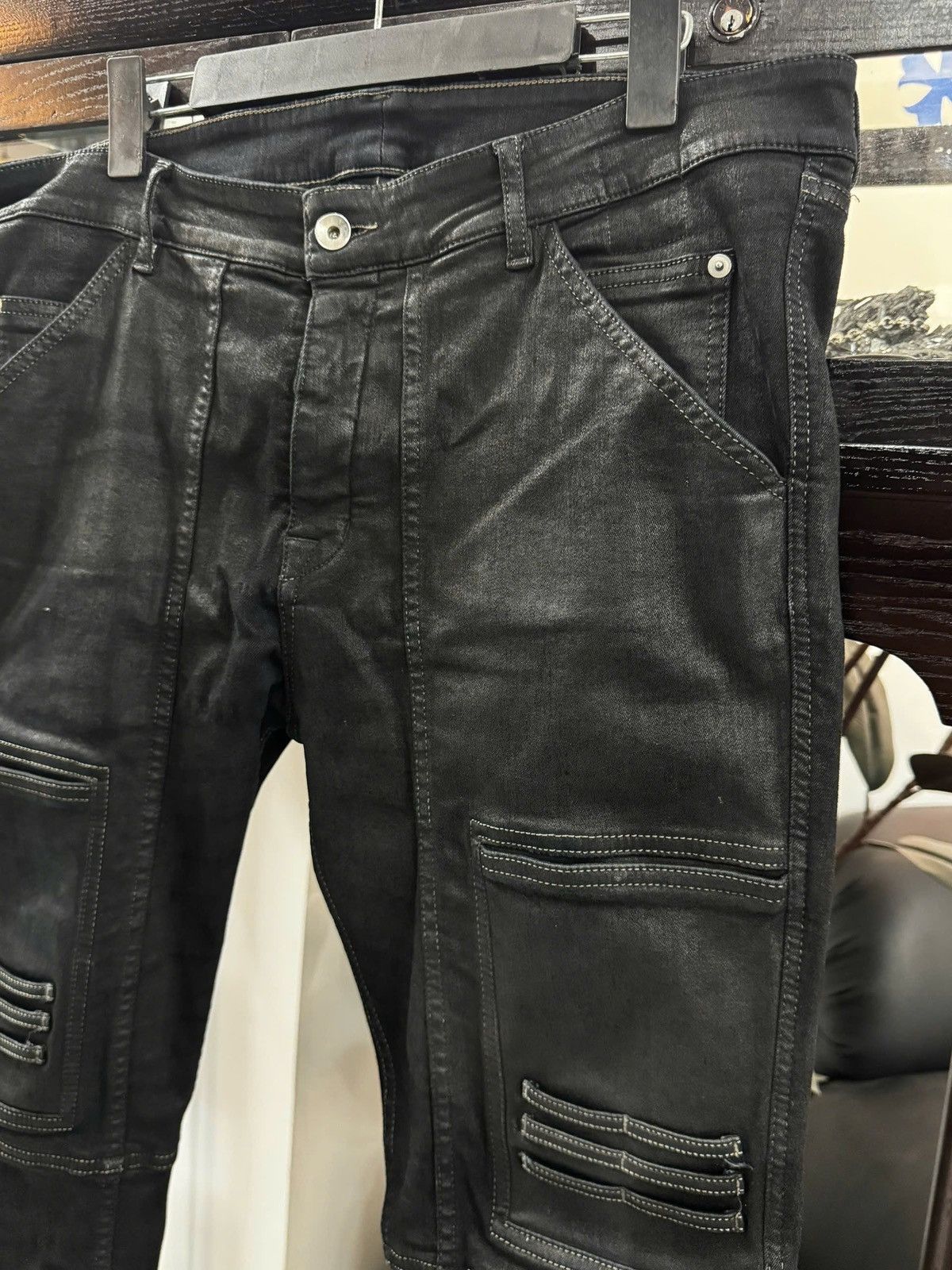 Rick Owens Rick Owens Larry Waxed Skinny Denim Jeans Size US 34 / EU 50 - 4 Thumbnail