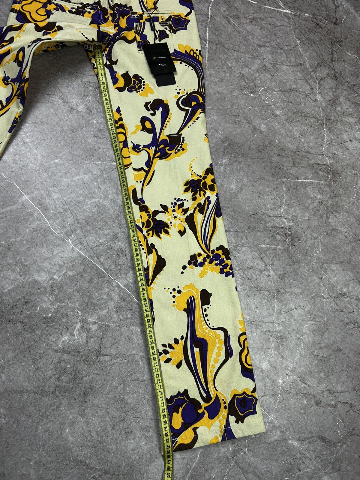 Dolce & Gabbana Dolce Gabbana Floral Pants With Purple And Gold Pattern Size 40" / US 18 - 13 Thumbnail