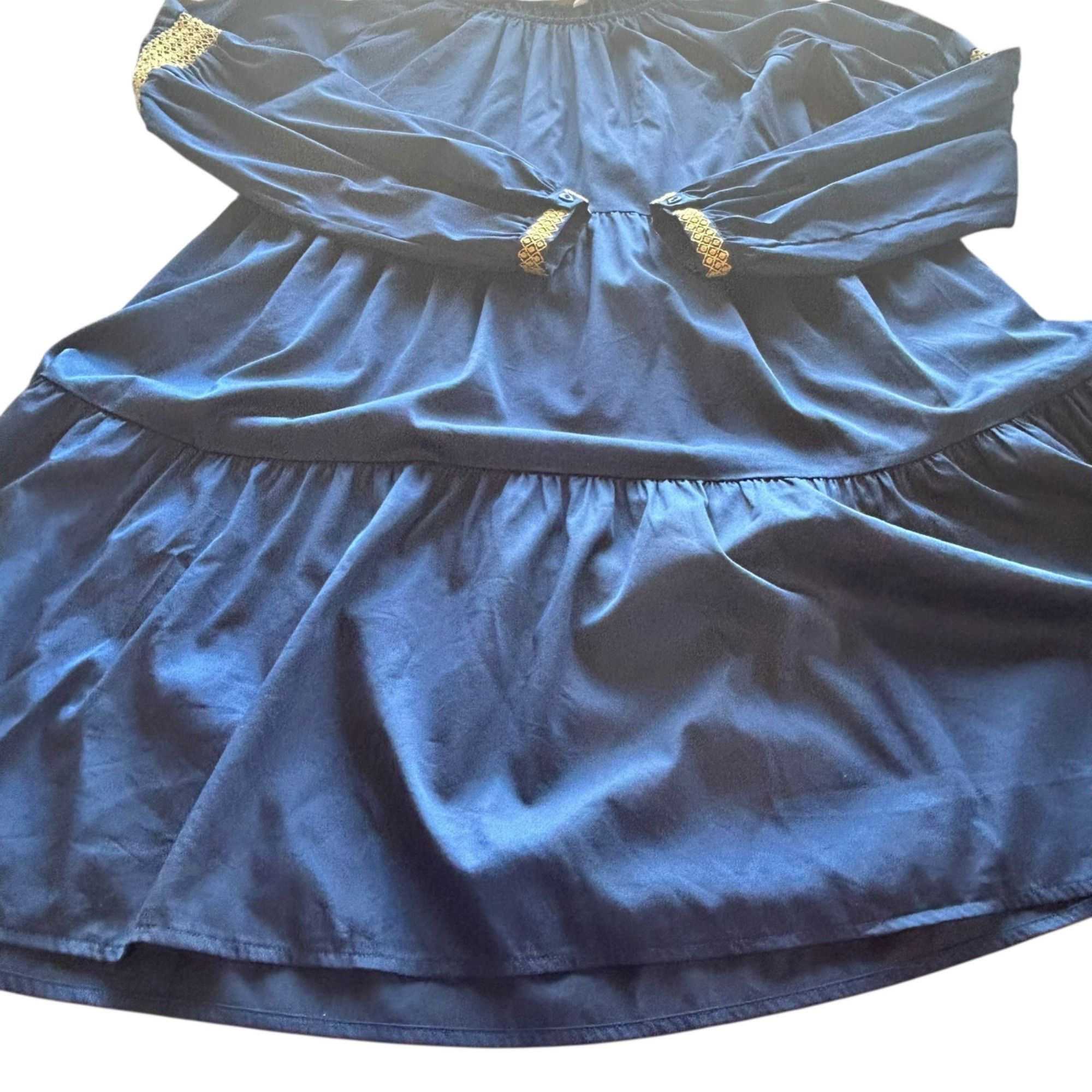 Elizabeth and James Elizabeth And James Navy Boho Smocked Babydoll Dress S Size S / US 4 / IT 40 - 4 Thumbnail