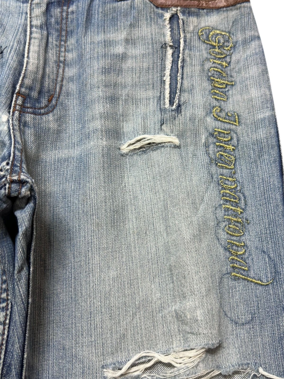 Gotcha Vintage Gotcha Leg Cut Splicing Embellished Embroidery Denim Size US 34 / EU 50 - 4 Thumbnail