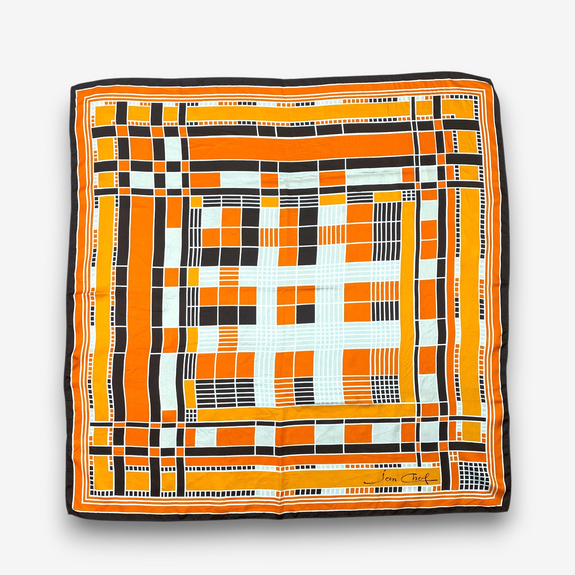 Japanese Brand Vintage Jan Chol SILK Scarf Twill Stole Wraps Scarves Size ONE SIZE - 1 Thumbnail