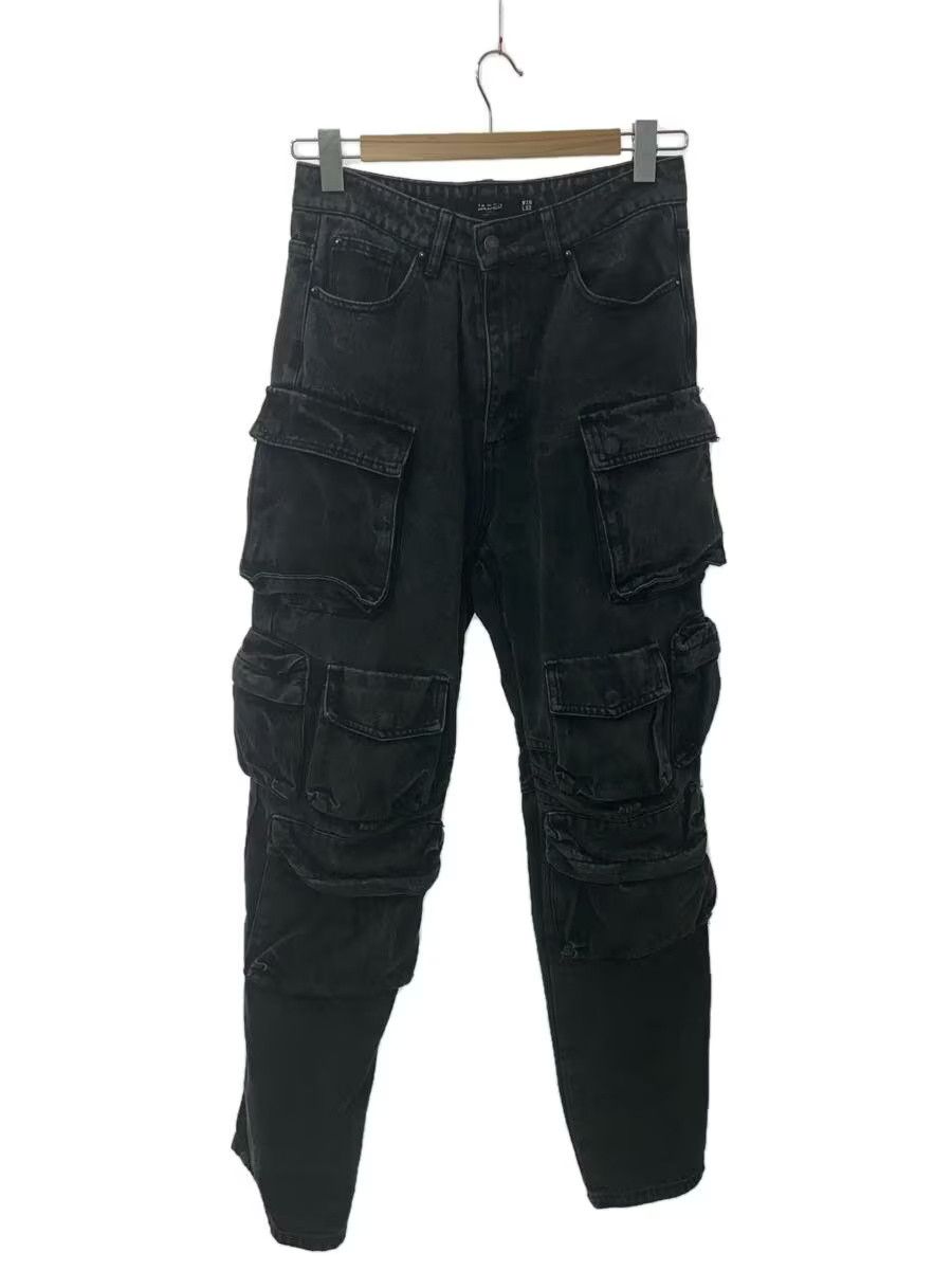 Jaded London Washed Denim Cargo Pants Grey