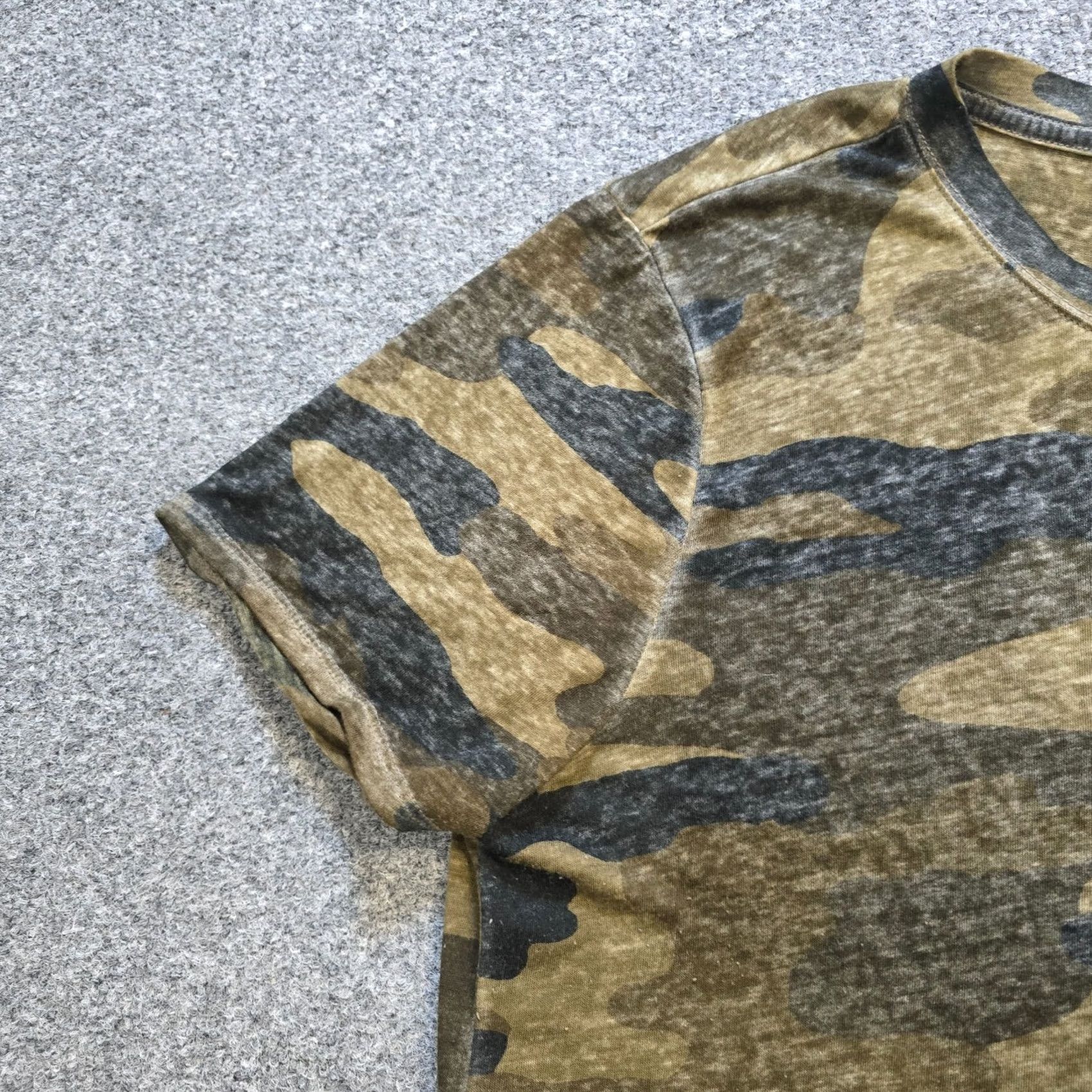 Lucky Brand Lucky Brand Top Womens XL Regular Short Sleeve Tan Green Camp Lightweight Casual T-Shirt Knit Cotton Polyester Beach Bohemian Classic Size XL / US 12-14 / IT 48-50 - 4 Thumbnail