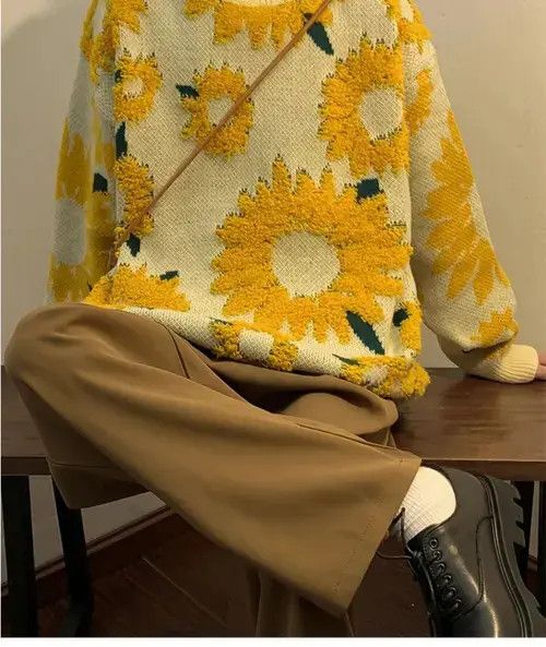 Japanese Brand Sunflower Warm Sweaters Male Size M / US 6-8 / IT 42-44 - 2 Thumbnail