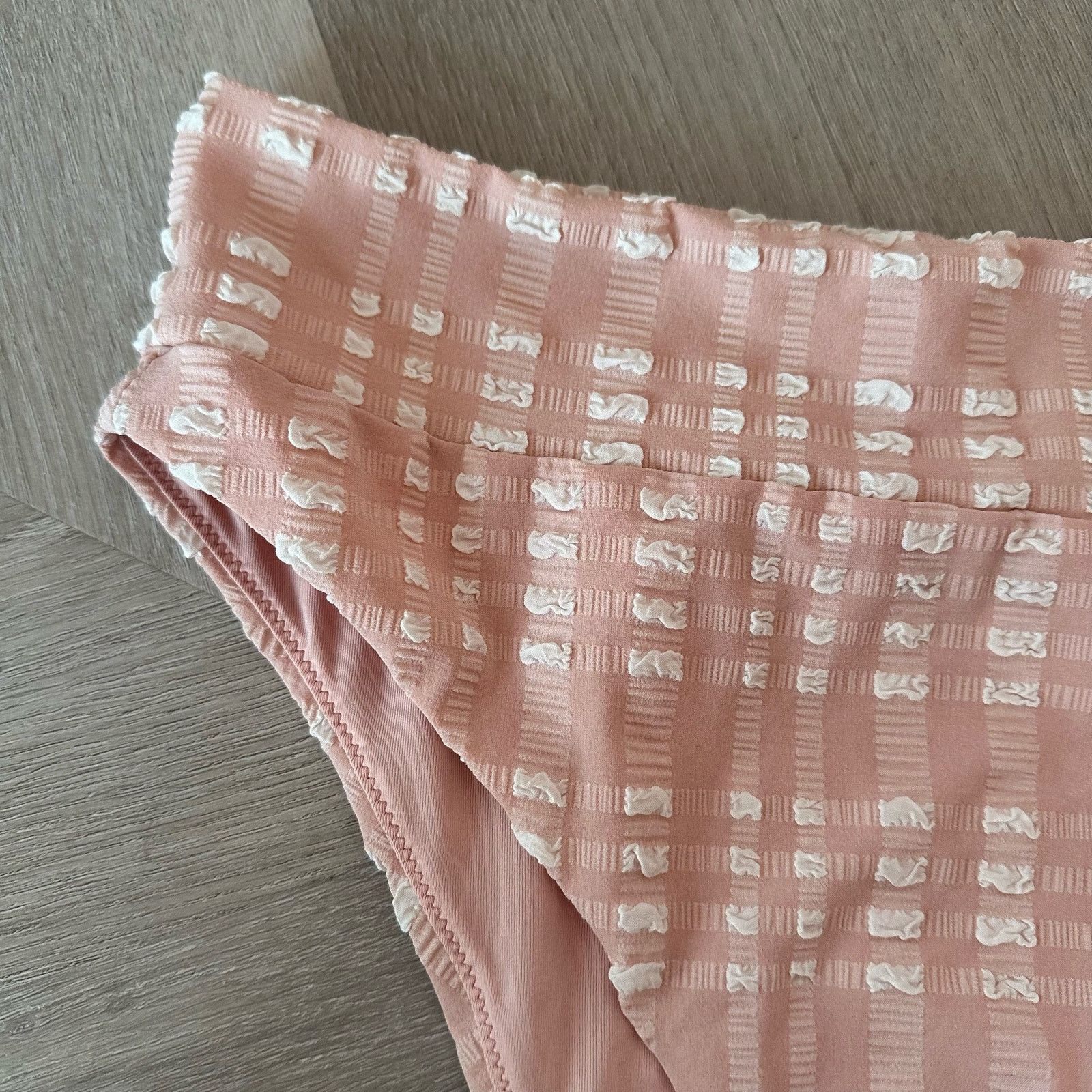 Other Aerie Plaid High Cut Cheeky Swim Bikini Bottoms Pink S Size ONE SIZE - 2 Thumbnail