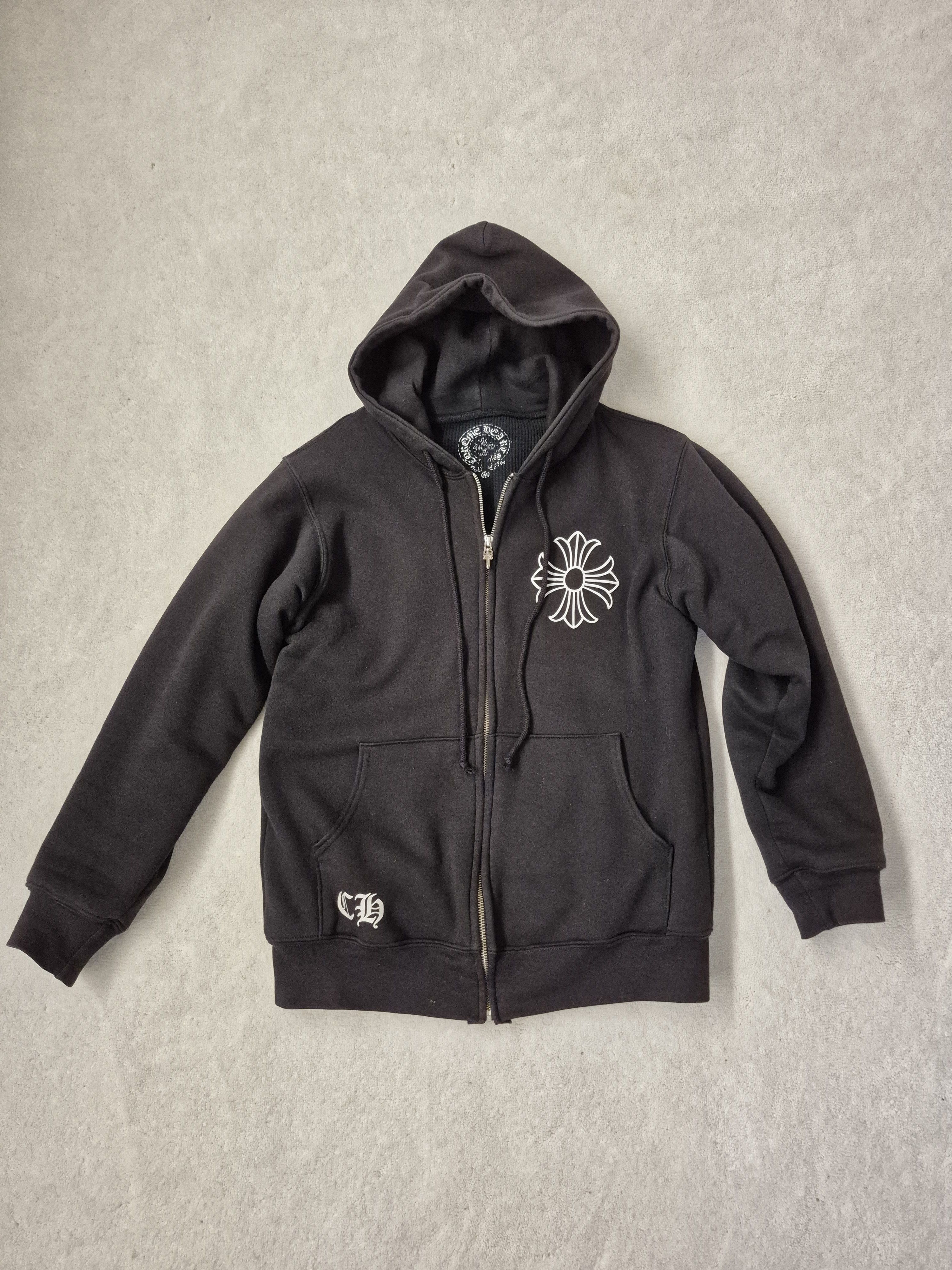 Chrome Hearts Zip Hoodie Hollywood Cross Black Medium