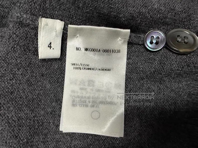Thom Browne Thom Browne Grey Cashmere Cardigan Size US XL / EU 56 / 4 - 5 Thumbnail