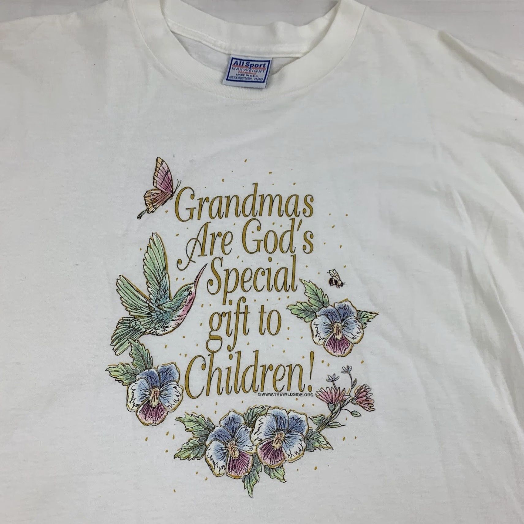 Vintage VINTAGE Grandma Shirt All Sport Shirt Adult XL White Flowers Birds Grandchildren God Jesus 90s Nature Mens Size US XL / EU 56 / 4 - 2 Thumbnail