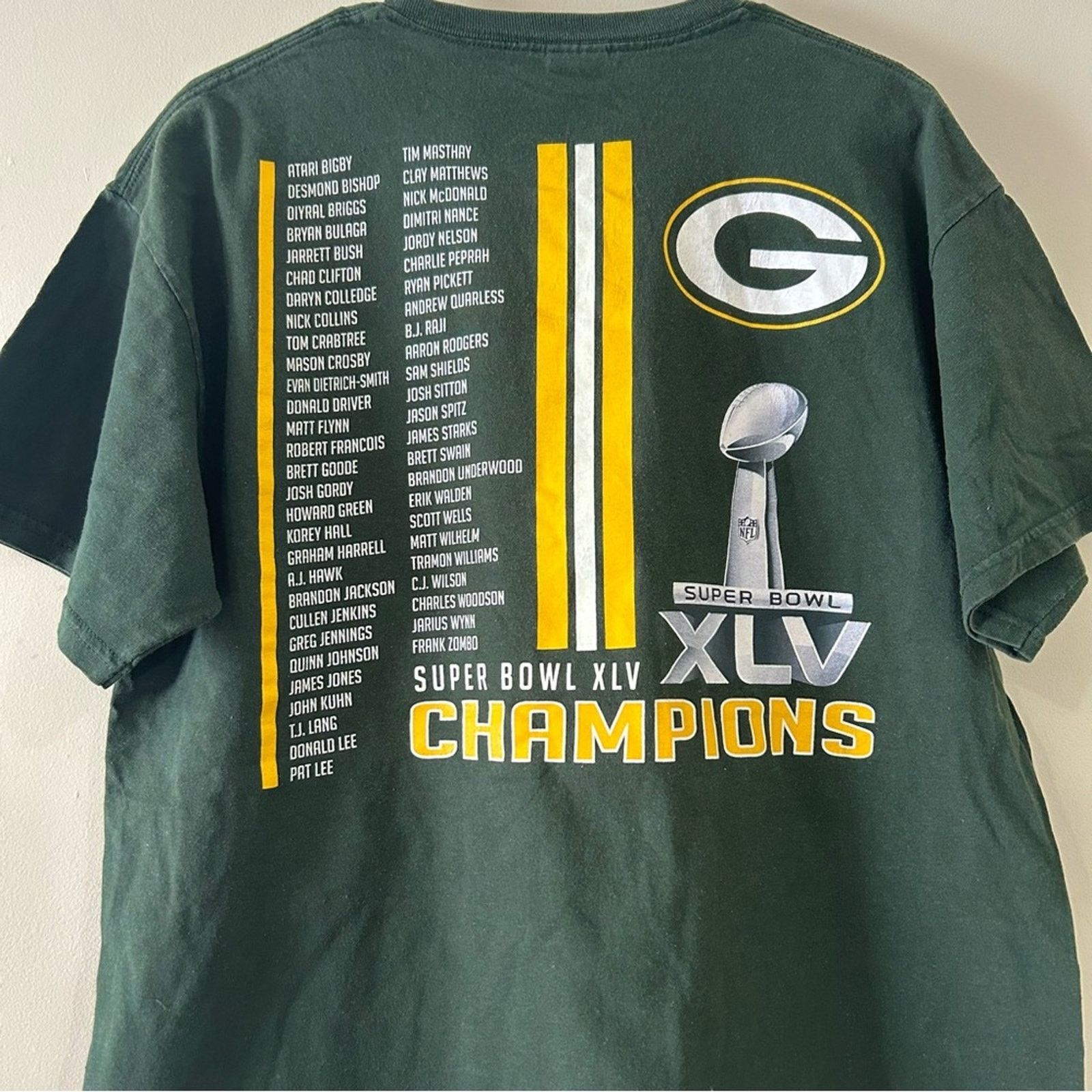 Gildan Green Bay Packers Super Bowl XLV Champions Shirt Size US L / EU 52-54 / 3 - 4 Thumbnail