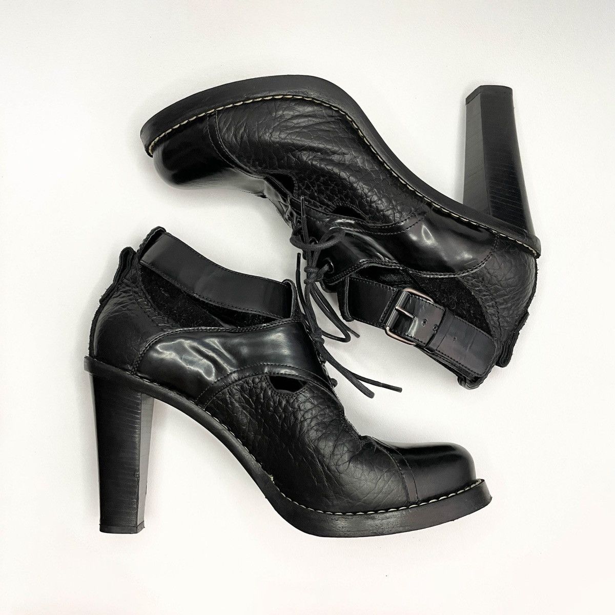 Balenciaga Balenciaga Vintage Black Leather Heels Size US 11 / IT 41 - 4 Thumbnail