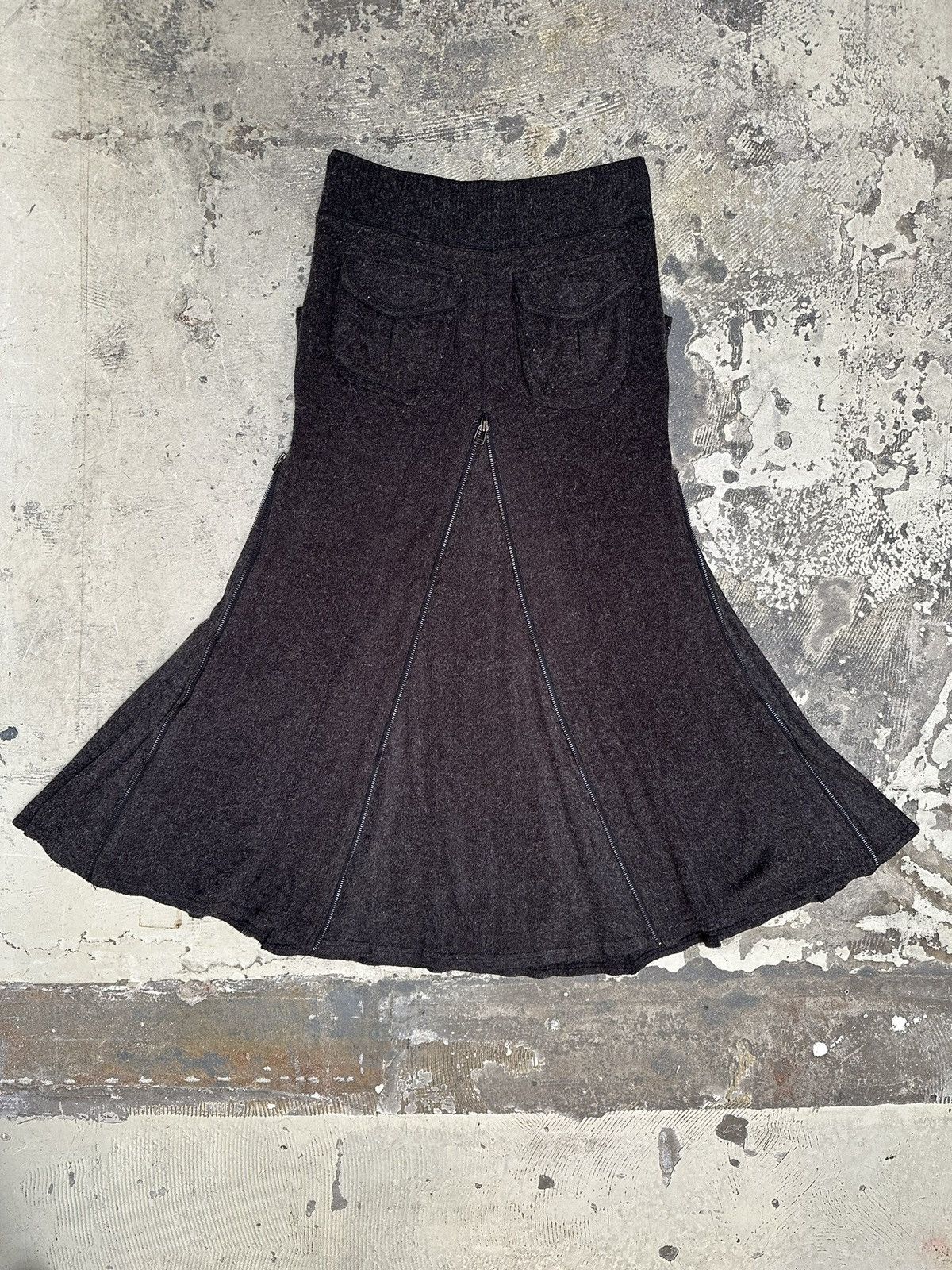 Japanese Brand Goa wool multi-zip long skirt Size 26" / US 2 / IT 38 - 2 Thumbnail