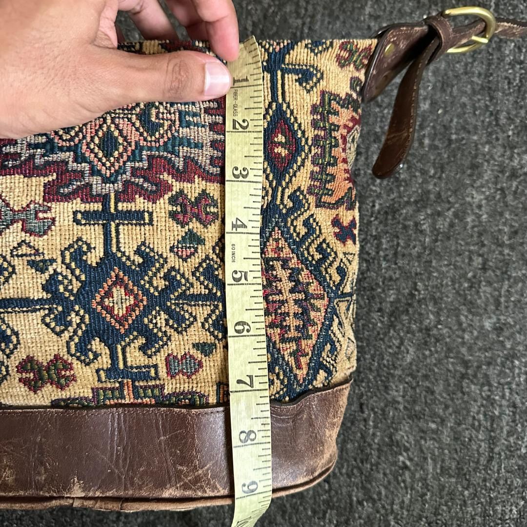 L.L. Bean Vintage Rare L L Bean Tapestry Leather Trim Crossbody Bag Size ONE SIZE - 11 Thumbnail