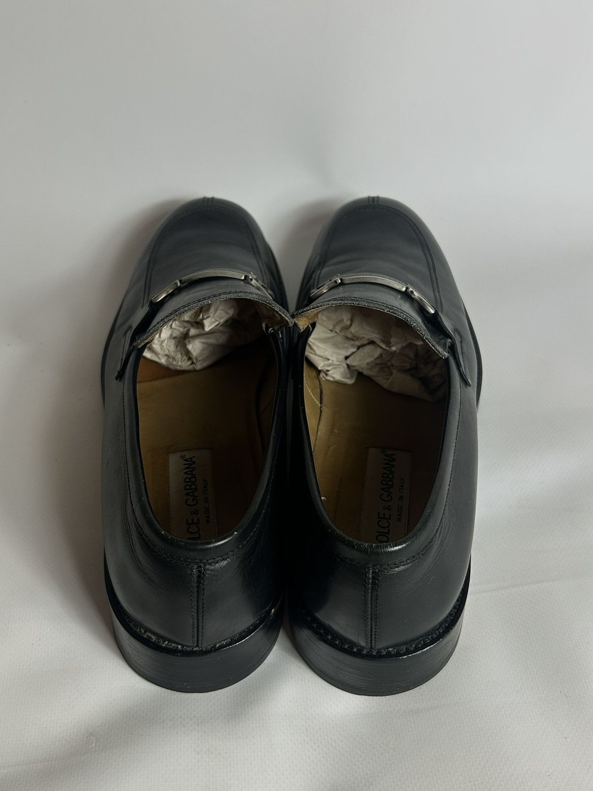 Dolce & Gabbana Vintage Dolce & Gabbana Metal Logo Leather Loafers Size US 10 / EU 43 - 7 Thumbnail