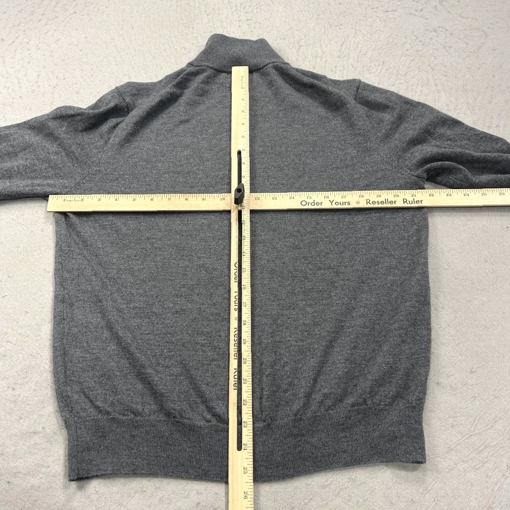 CO Collars & Co Sweater Mens XL Gray Merino Wool 1/4 Zip Mock Neck Pullover Golf Size US XL / EU 56 / 4 - 7 Thumbnail