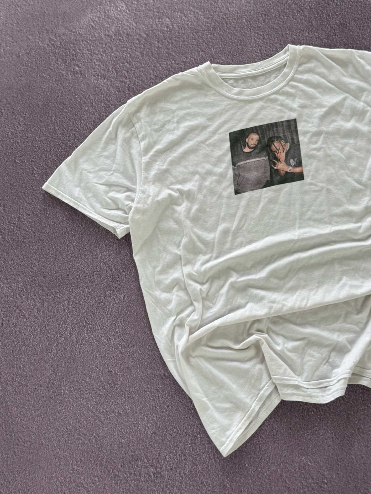 Rap Tees Drake x Travis Scott Graphic Print Y2K Retro T-Shirt Size US L / EU 52-54 / 3 - 4 Thumbnail