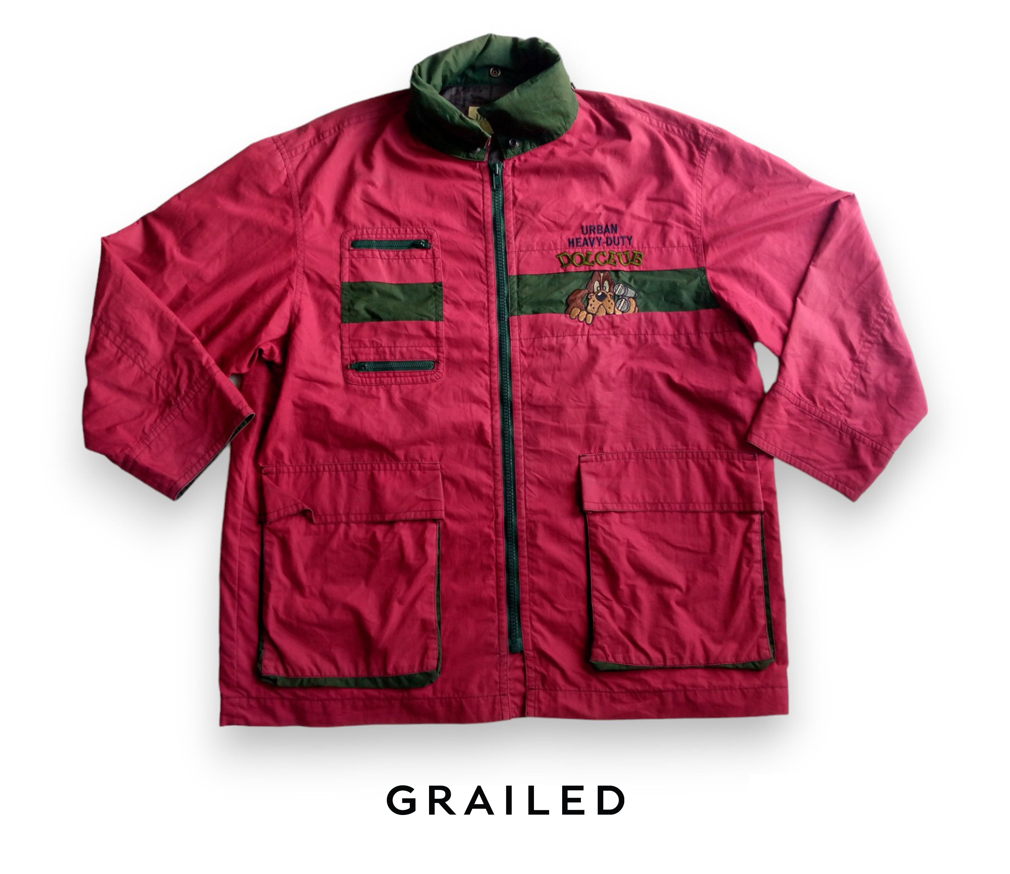 image of Vintage Dolce Club Jacket in Red/Green, Men's (Size Medium)