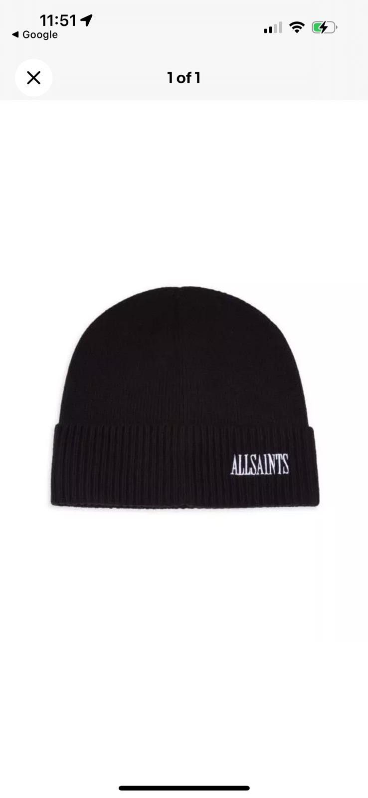 Allsaints NWT AllSaints Logo Embroidered Beanie - Black Size ONE SIZE - 1 Thumbnail