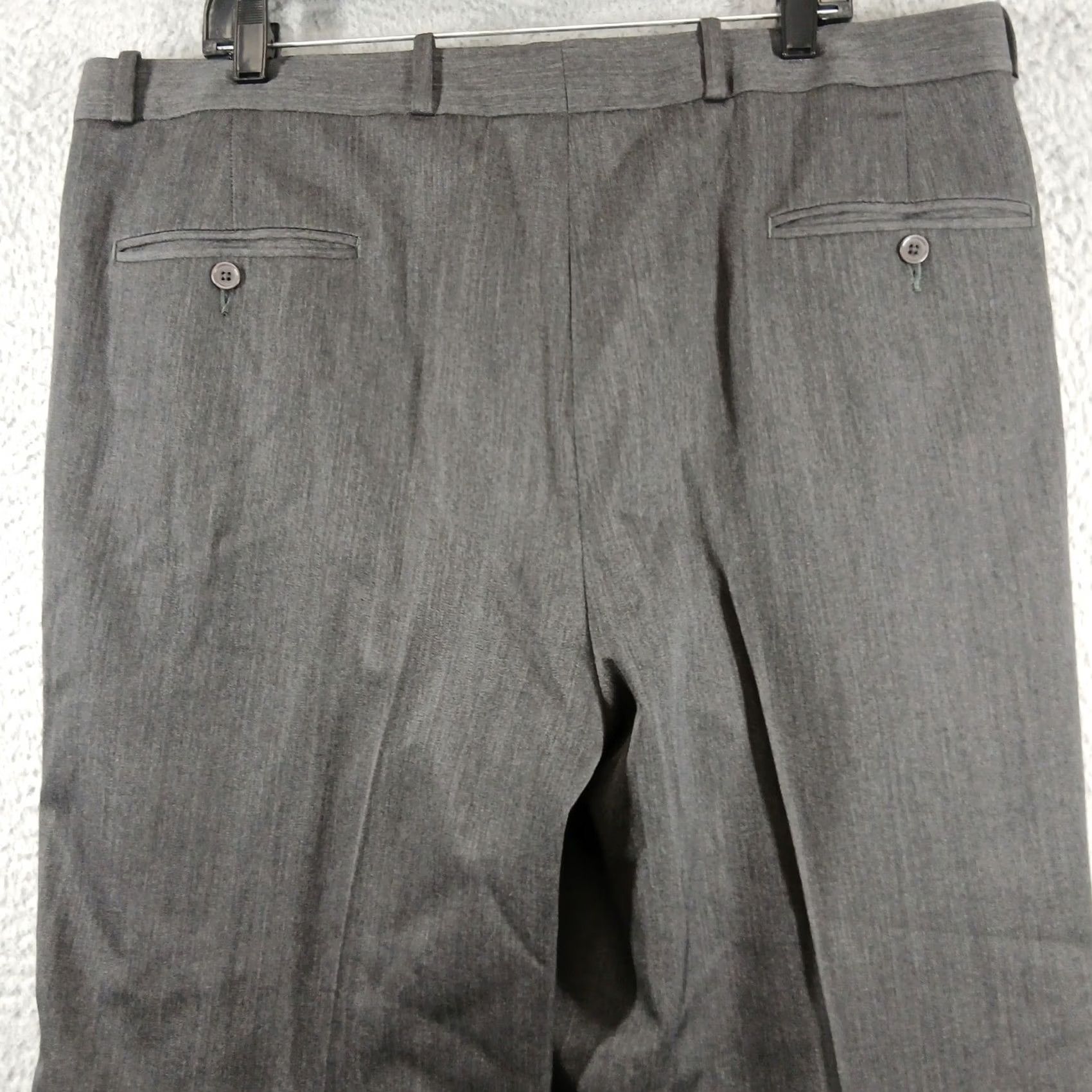 Vintage Bachrach Grey Pleated Dress Pants 100% Wool Cuffed Trousers 38x34 Mens Pants Formal Dress Wool Gray Solid Front Pleated Cuffed 38x34 Size US 38 / EU 54 - 7 Thumbnail
