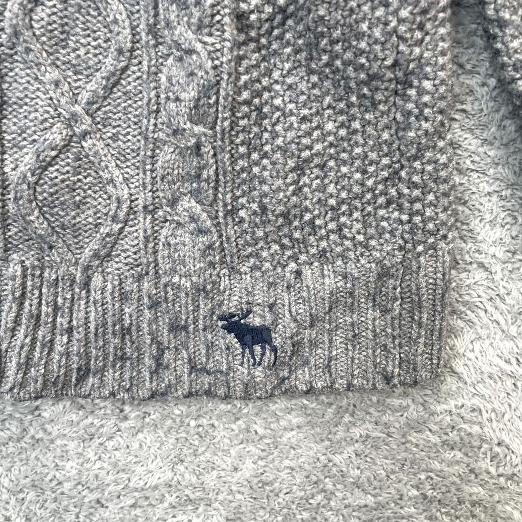 Abercrombie & Fitch Abercrombie And Fitch Sweater Womens Large Gray Cardigan Rabbit Hair Cable Knit Size L / US 10 / IT 46 - 5 Thumbnail