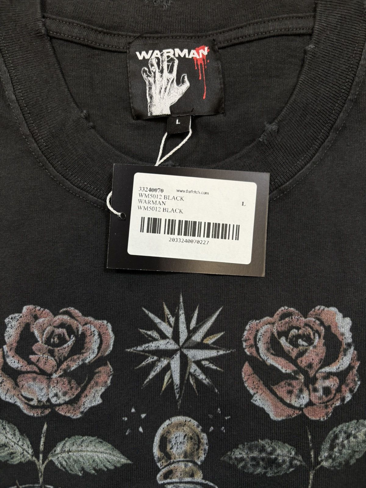 Vintage Warman Gothic Sacred Heart & Wings Graphic T-Shirt, Black Size US L / EU 52-54 / 3 - 7 Thumbnail