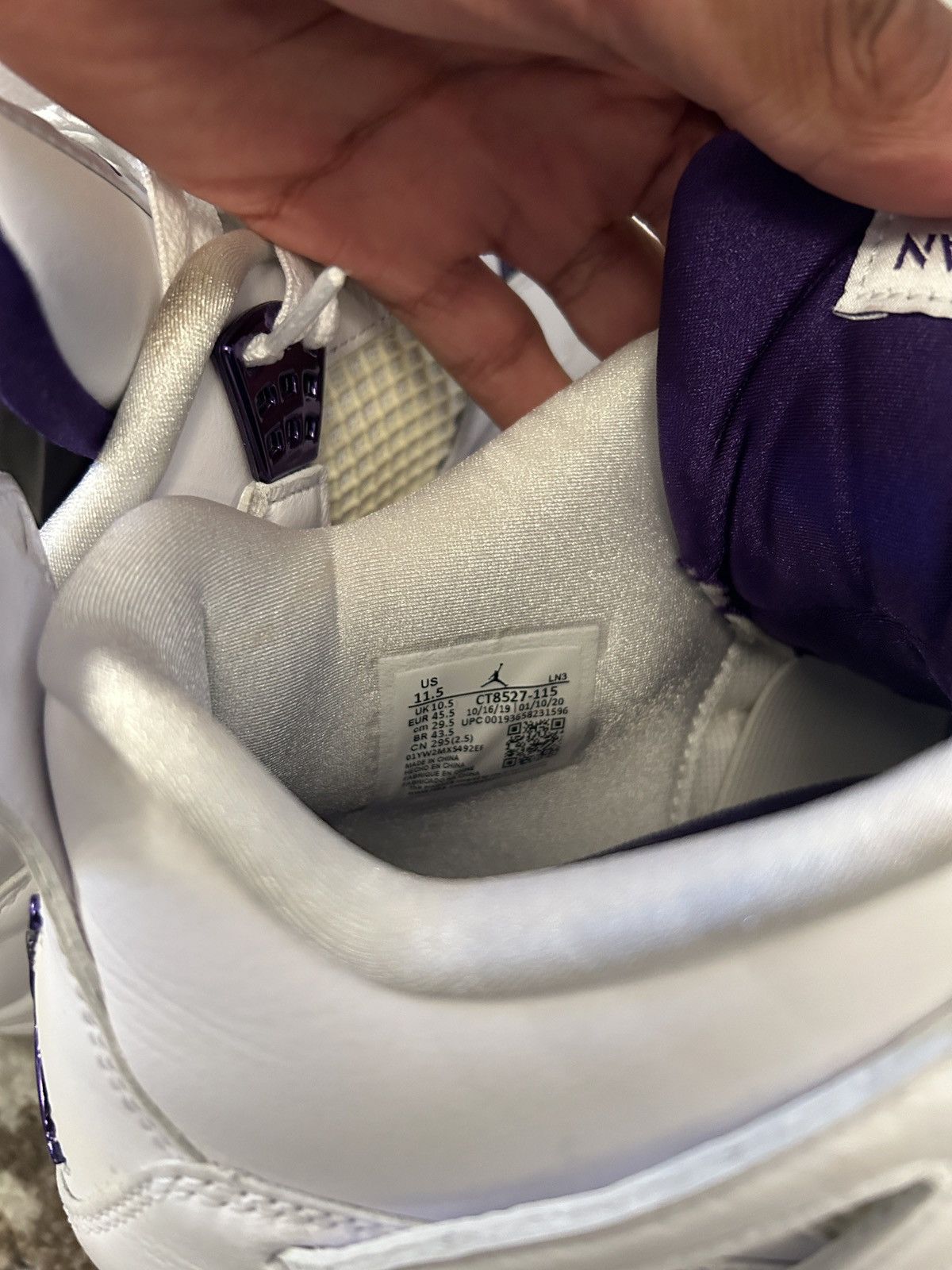 Jordan Brand × Nike Jordan 4 Metallic Purple Size US 11.5 / EU 44-45 - 6 Thumbnail