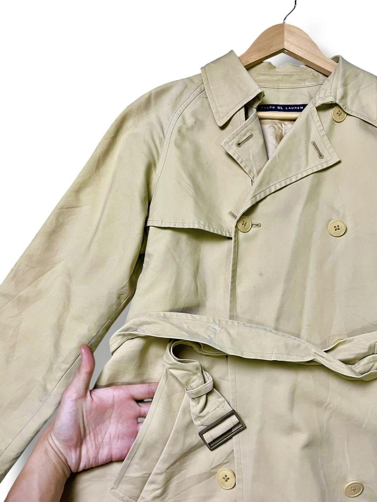 Ralph Lauren × Ralph Lauren Black Label × Vintage Ralph Lauren Double Breasted Twill Trench Coat (47) Size US XS / EU 42 / 0 - 3 Thumbnail