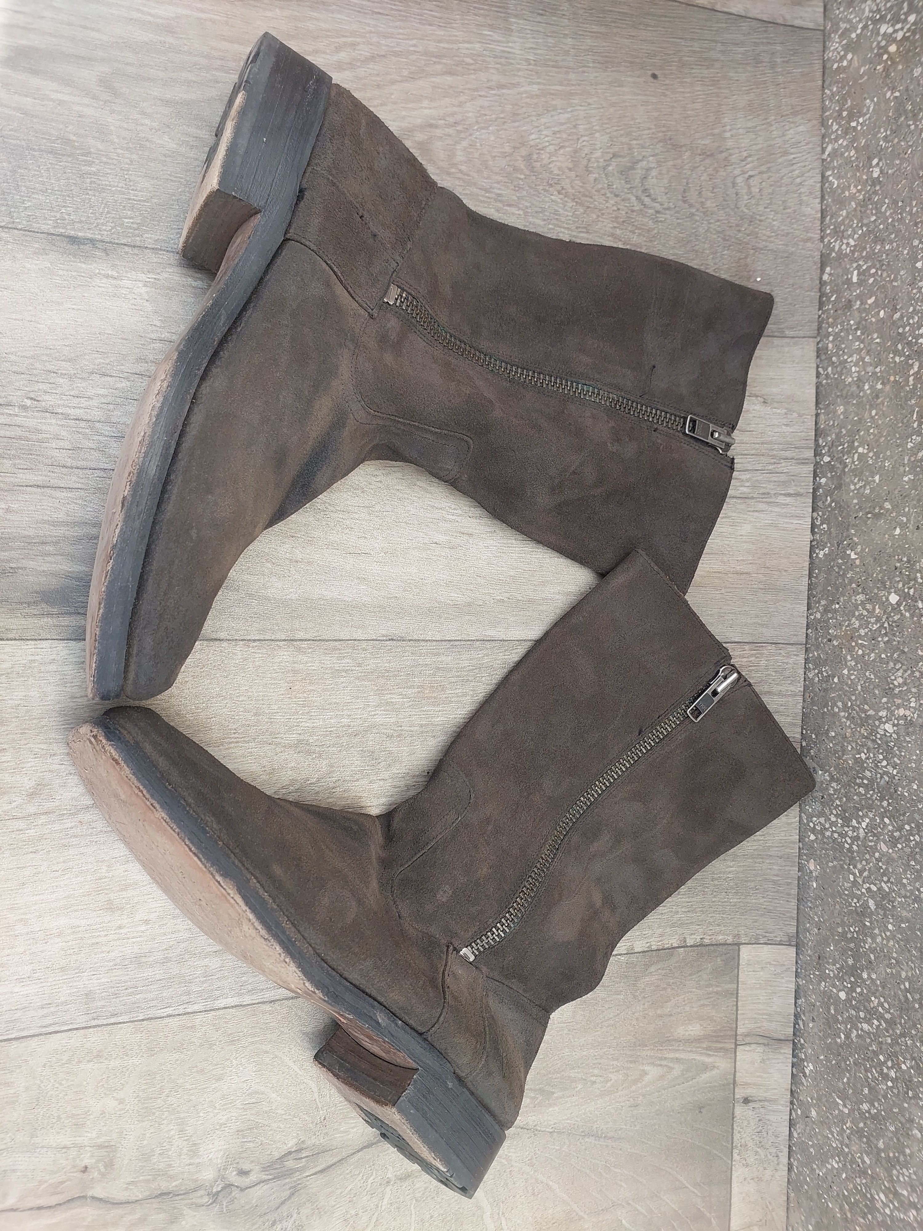 Frye FRYE Heath Square Toe Outside Zipper Moto Boots Men's 11.5 D Size US 11.5 / EU 44-45 - 5 Thumbnail
