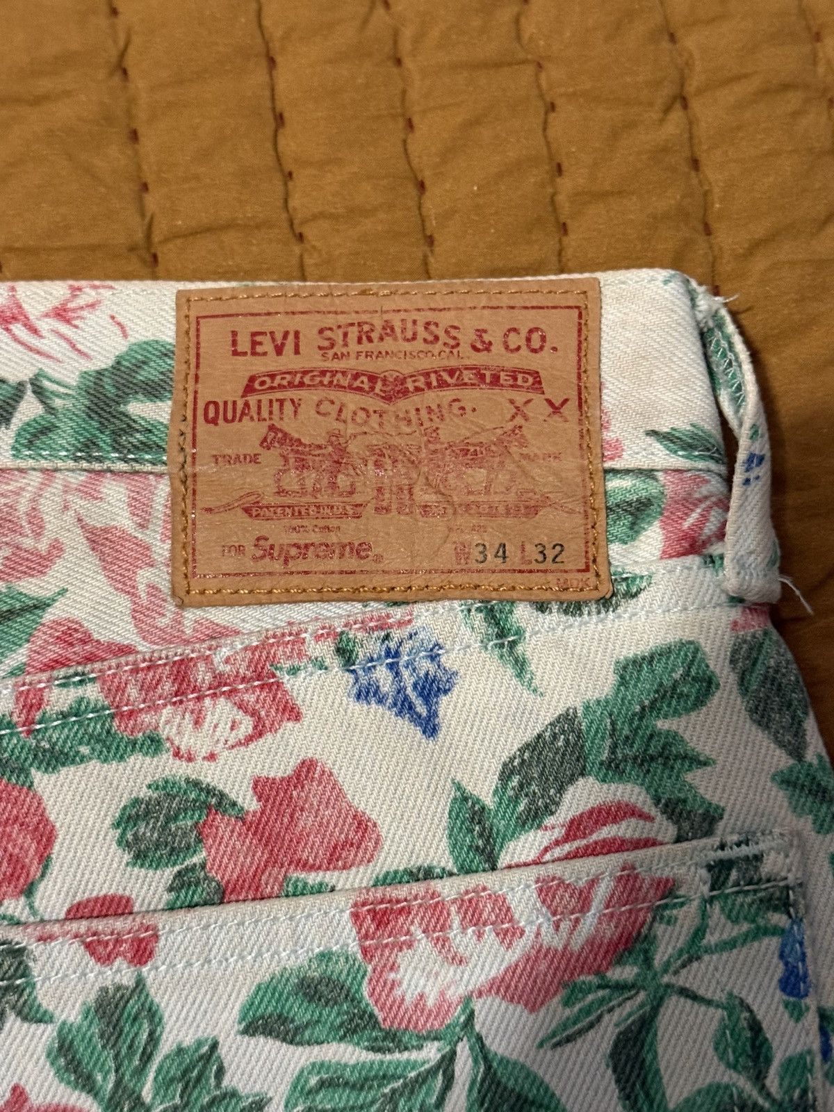 Levi's × Supreme Supreme x Levi’s SS16 Floral Denim Jeans Size US 34 / EU 50 - 4 Thumbnail