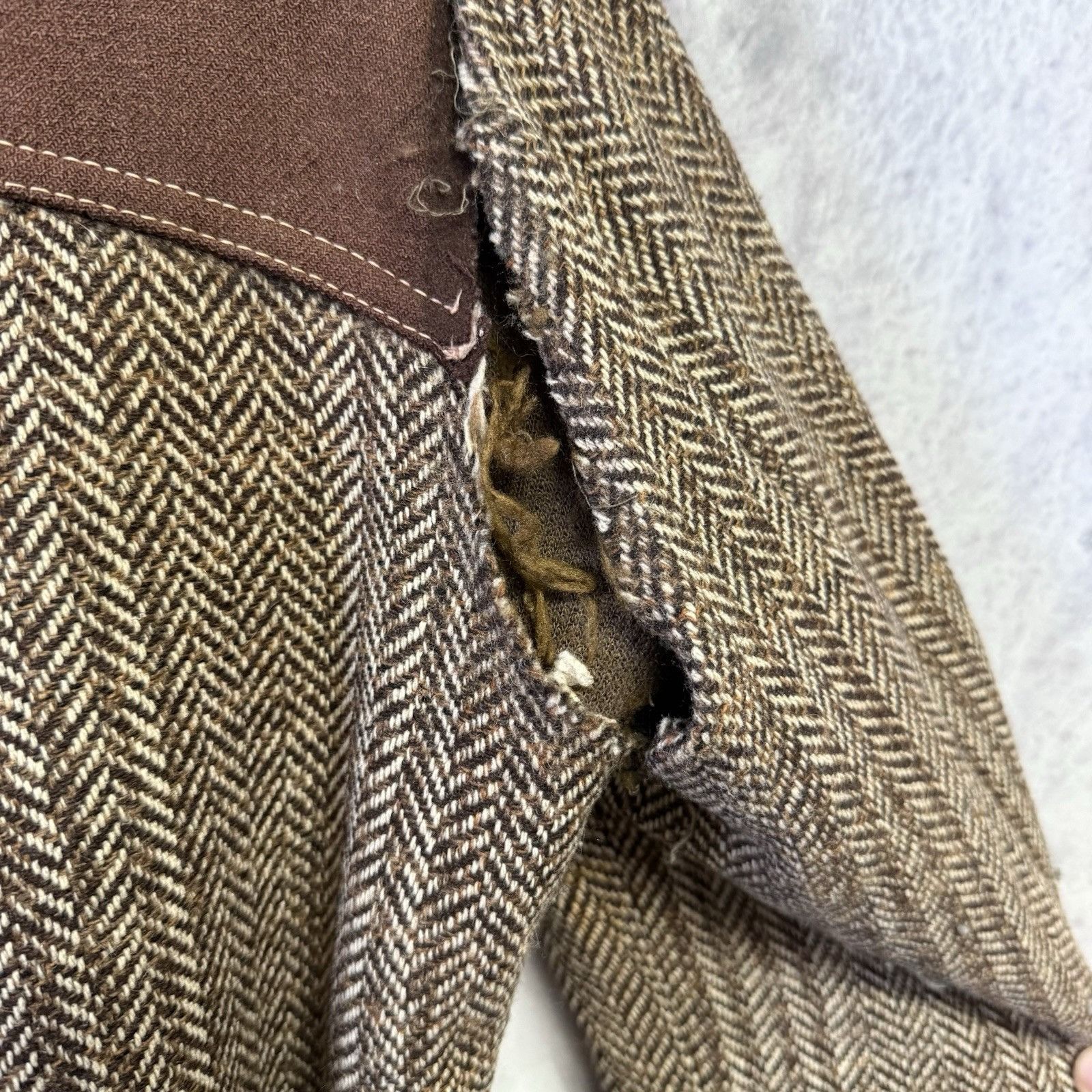 Vintage VTG 70s Pioneer Jacket Western Boho Cowboy Herringbone Wool Size US L / EU 52-54 / 3 - 5 Thumbnail