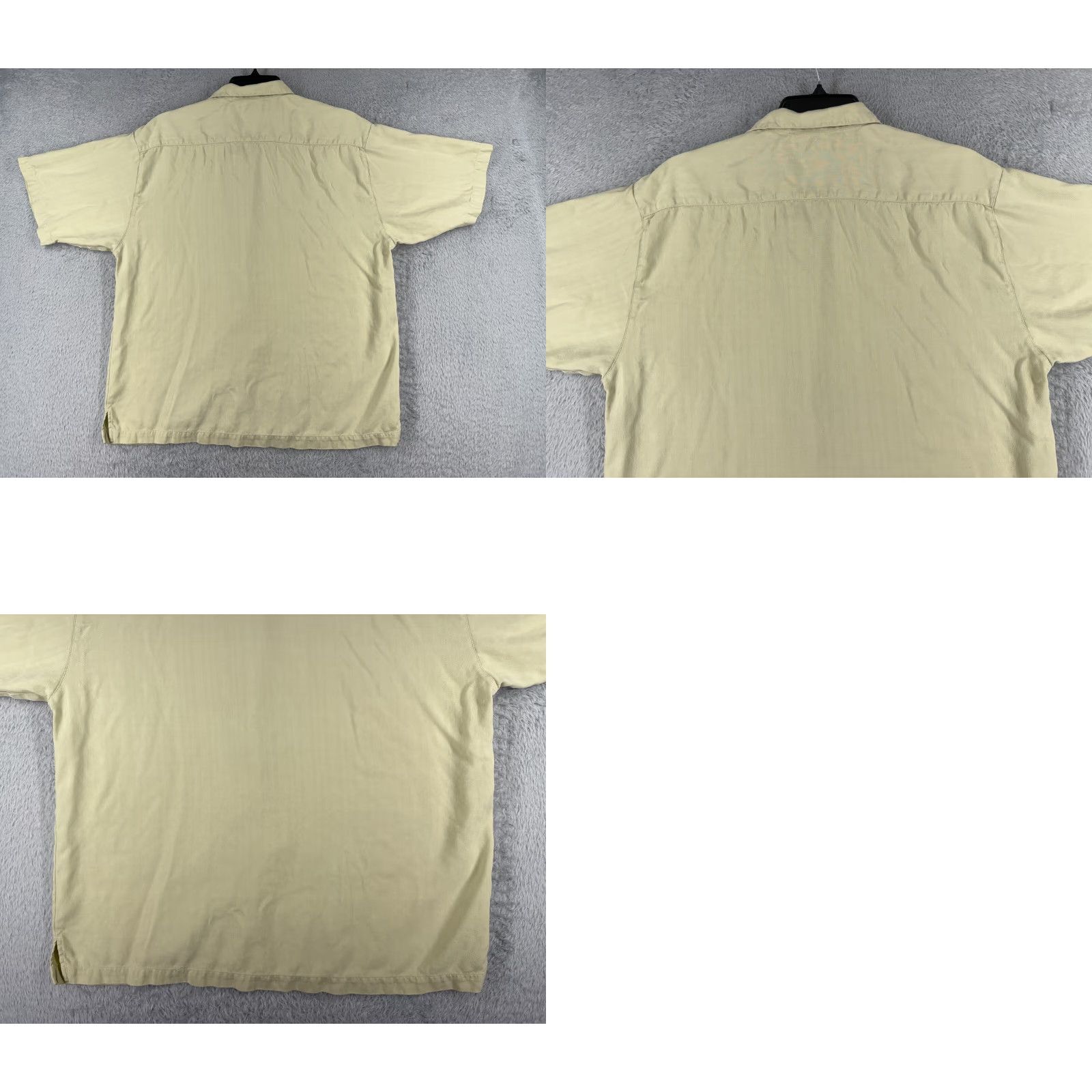 Tommy Bahama Tommy Bahama Shirt Men Large Yellow 100% Silk Button Up Short Sleeve Herringbone Size US L / EU 52-54 / 3 - 9 Thumbnail