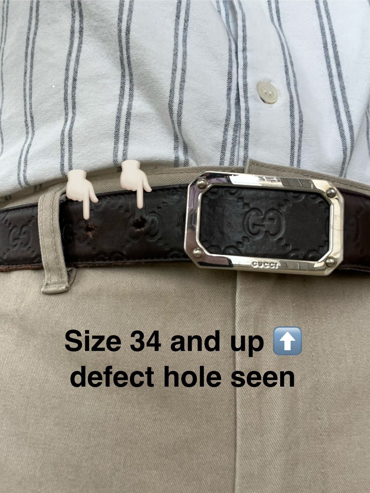 Gucci Gucci Dark Guccissima Leather Square Buckle Size ONE SIZE - 7 Thumbnail