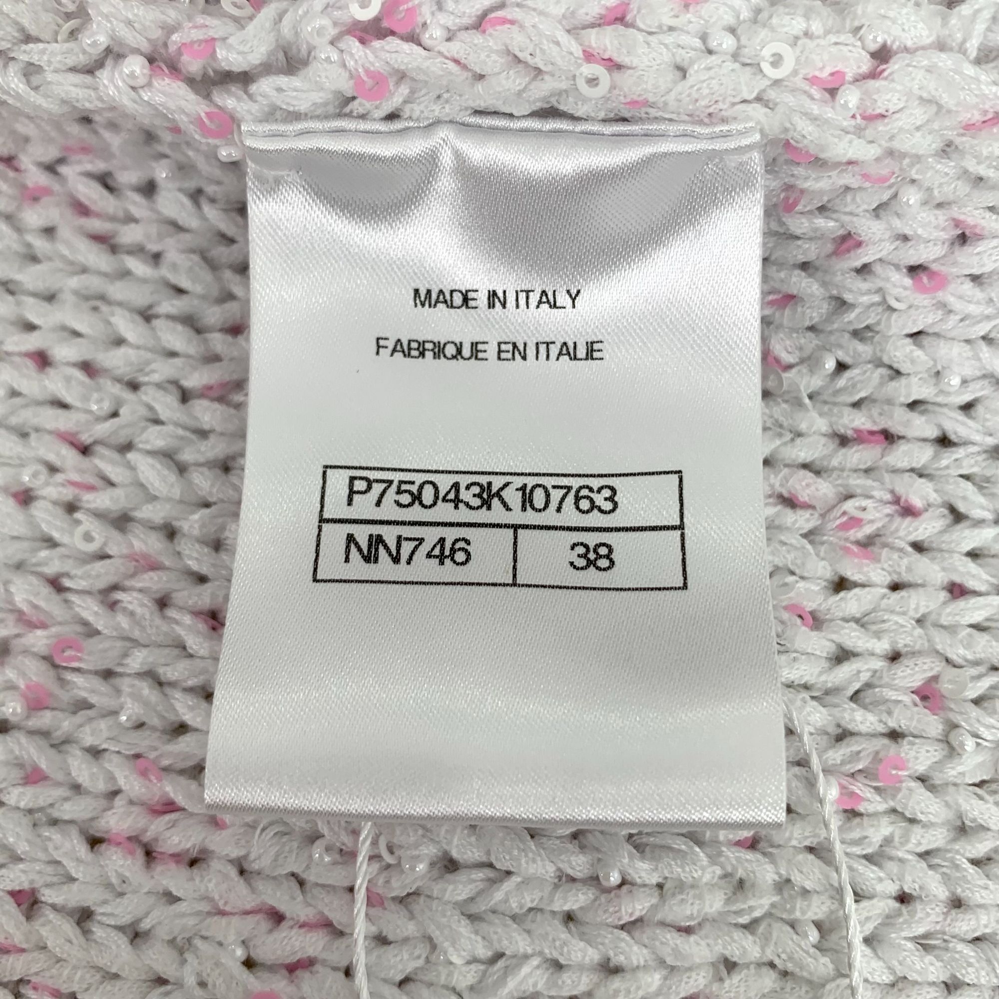 Chanel Chanel White & Pink Sequin-Embellished Knit Cardigan Jacket Size XS / US 0-2 / IT 36-38 - 7 Thumbnail
