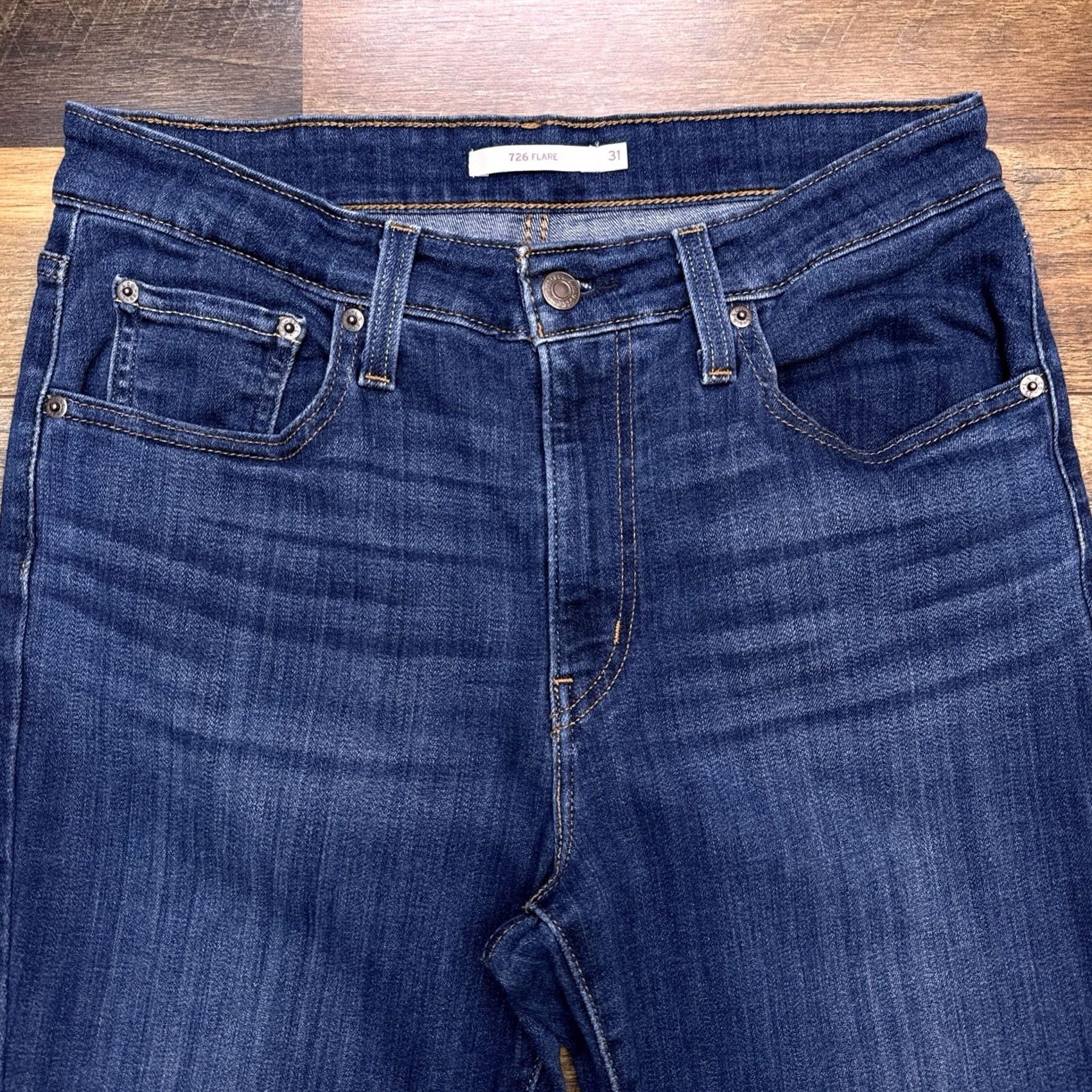 Levi's Levi's 726 Jeans Womens 31 Mid Rise Stretch 32 Inseam Denim Blue Flared 5-Pocket Size 24" / US 00 / IT 34 - 2 Thumbnail