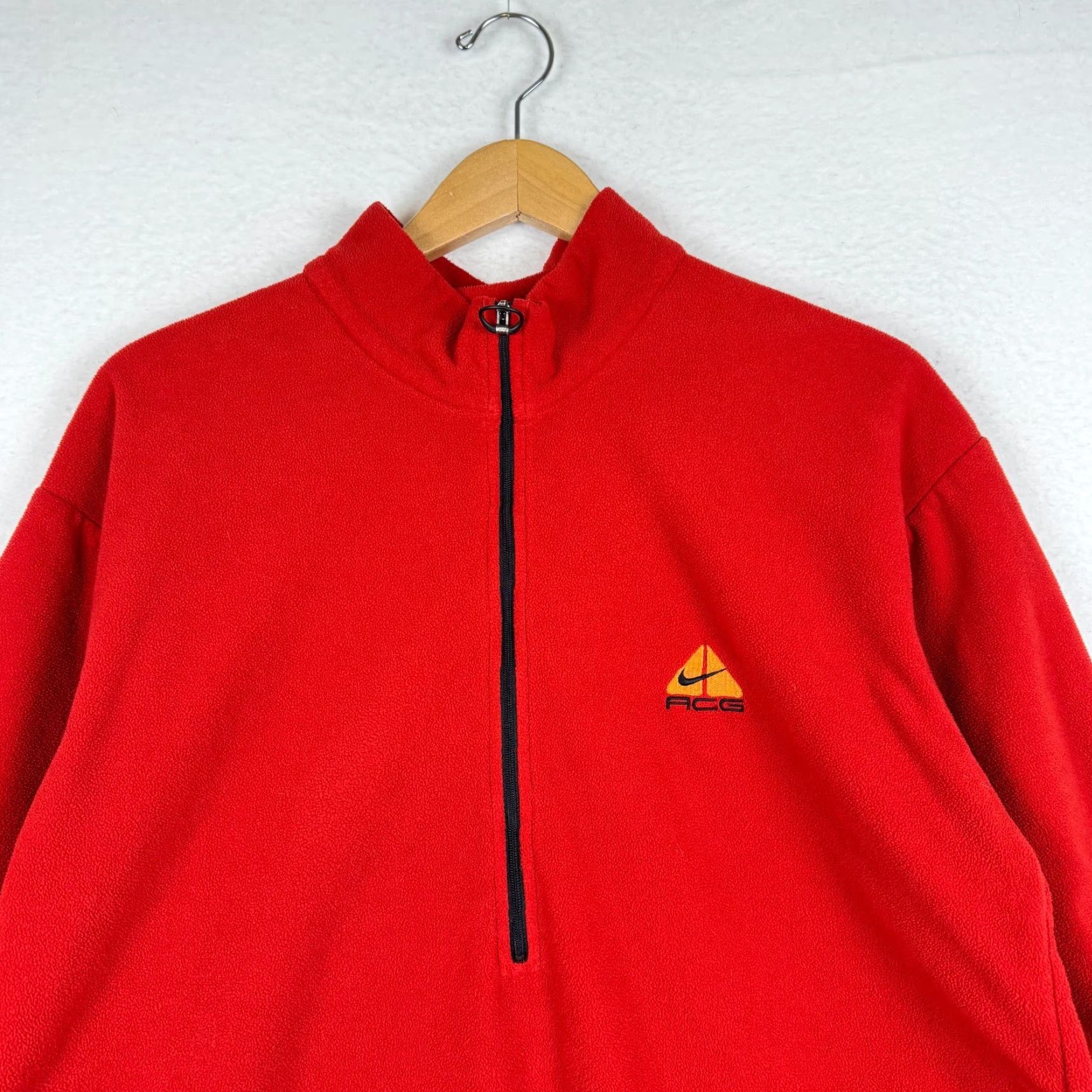 Nike Y2K Nike ACG Mens XL Thermal Layer 2 Pullover Fleece Red Mock Neck 1/2 Zip Sweater Shirt Size US XL / EU 56 / 4 - 4 Thumbnail
